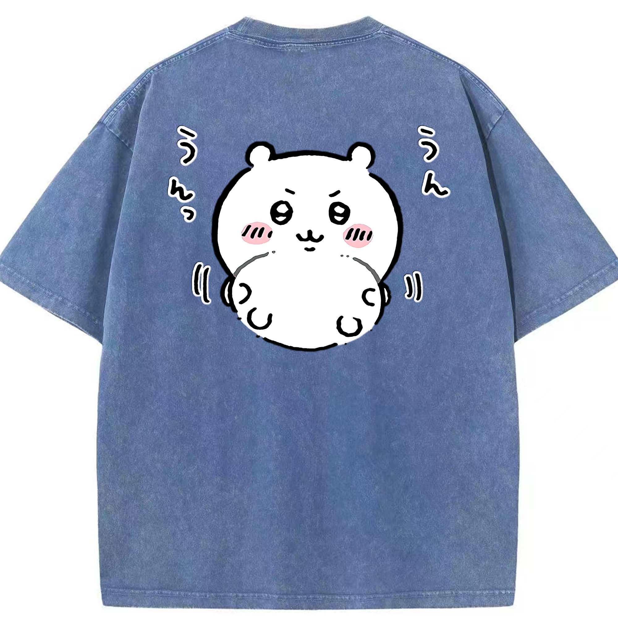 （画像用） ちいかわ ちいかわ Chii-kawa chiikawa 綿100% ヴィンテージ風 半袖Tシャツ（背面プリント）