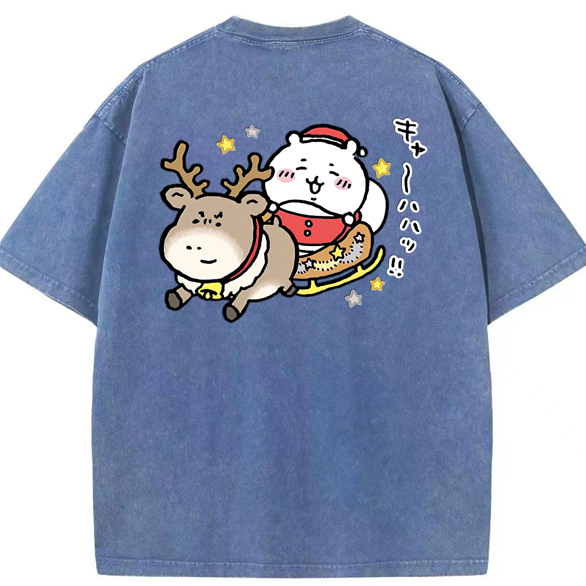 （画像用） ちいかわ ちいかわ Chii-kawa chiikawa 綿100% ヴィンテージ風 半袖Tシャツ（背面プリント）