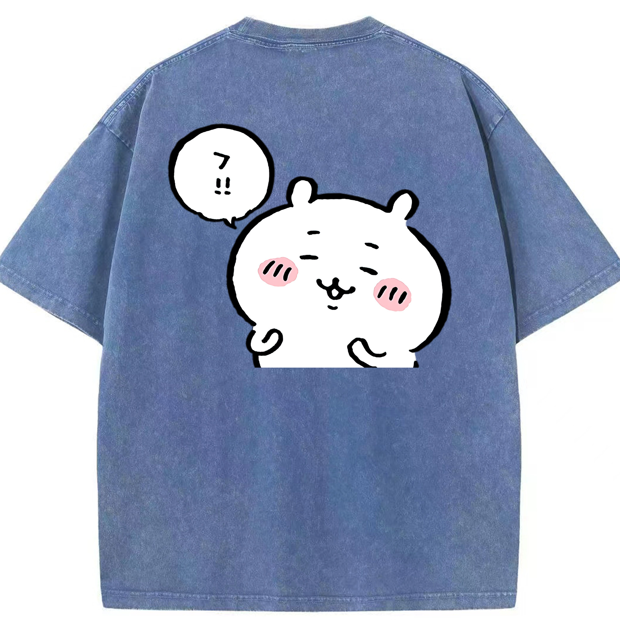 （画像用） ちいかわ ちいかわ Chii-kawa chiikawa 綿100% ヴィンテージ風 半袖Tシャツ（背面プリント）