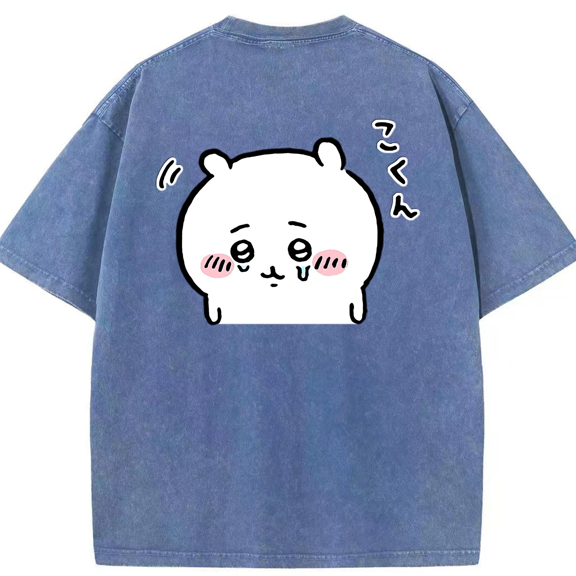 （画像用） ちいかわ ちいかわ Chii-kawa chiikawa 綿100% ヴィンテージ風 半袖Tシャツ（背面プリント）