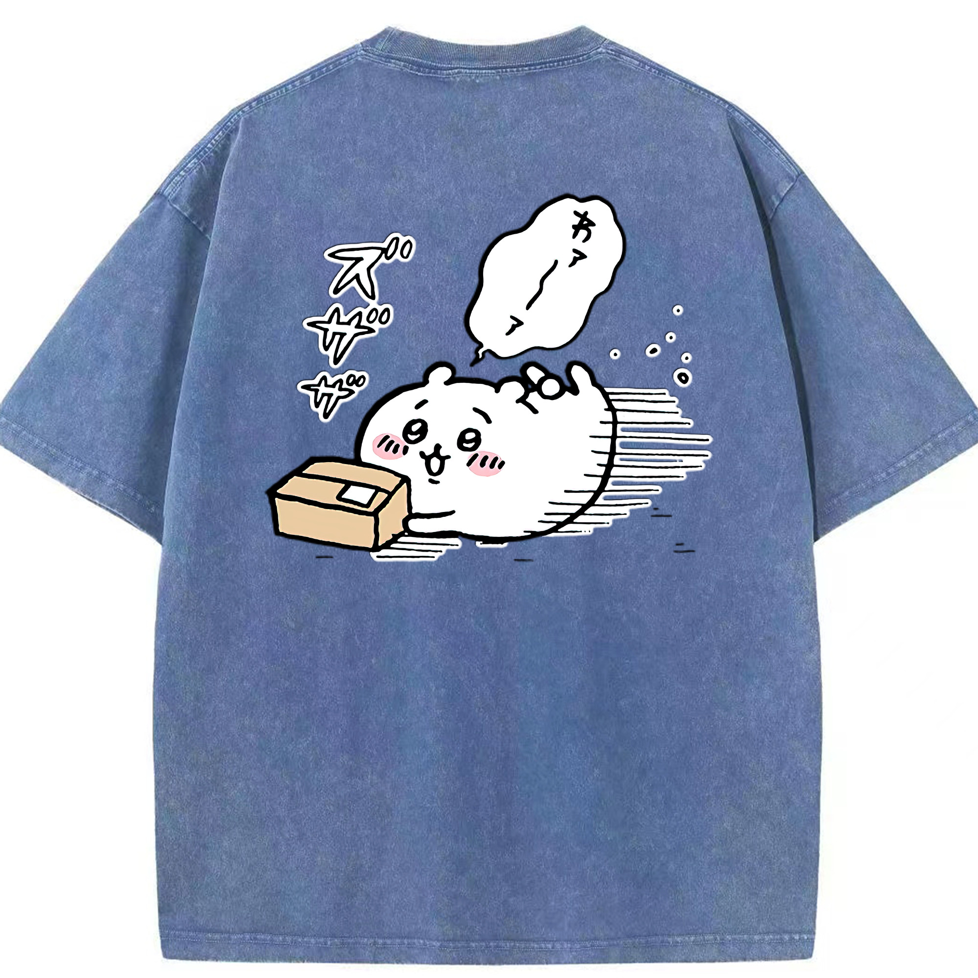 （画像用） ちいかわ ちいかわ Chii-kawa chiikawa 綿100% ヴィンテージ風 半袖Tシャツ（背面プリント）