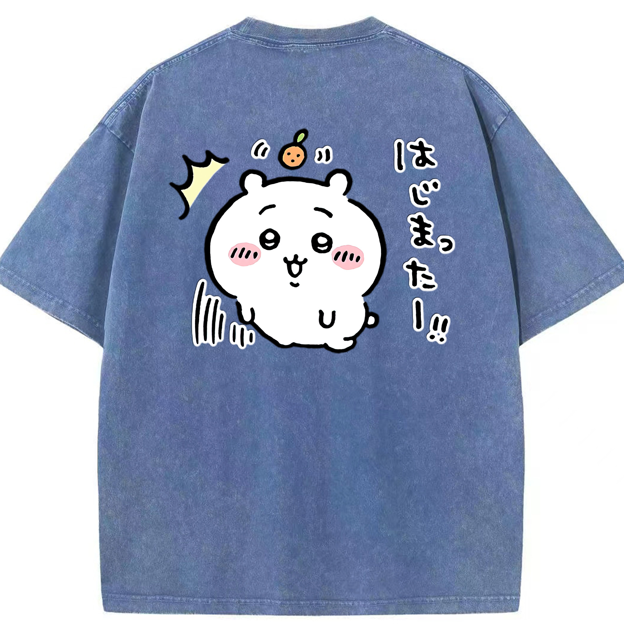（画像用） ちいかわ ちいかわ Chii-kawa chiikawa 綿100% ヴィンテージ風 半袖Tシャツ（背面プリント）