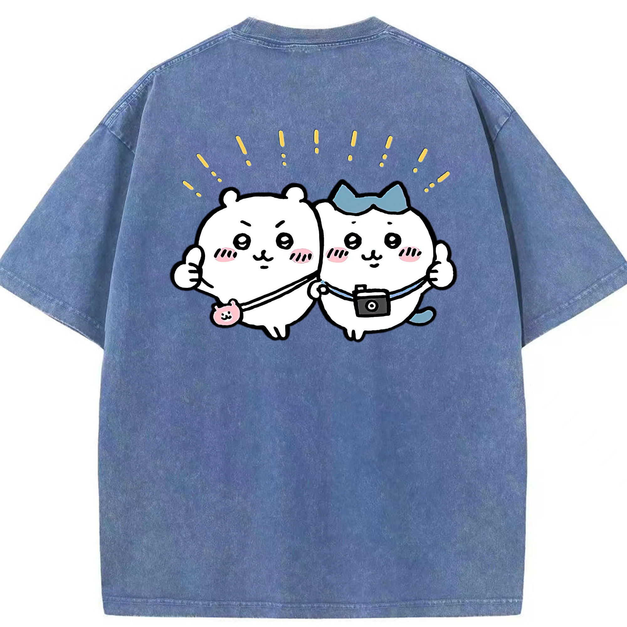 （画像用） ちいかわ ちいかわ Chii-kawa chiikawa 綿100% ヴィンテージ風 半袖Tシャツ（背面プリント）