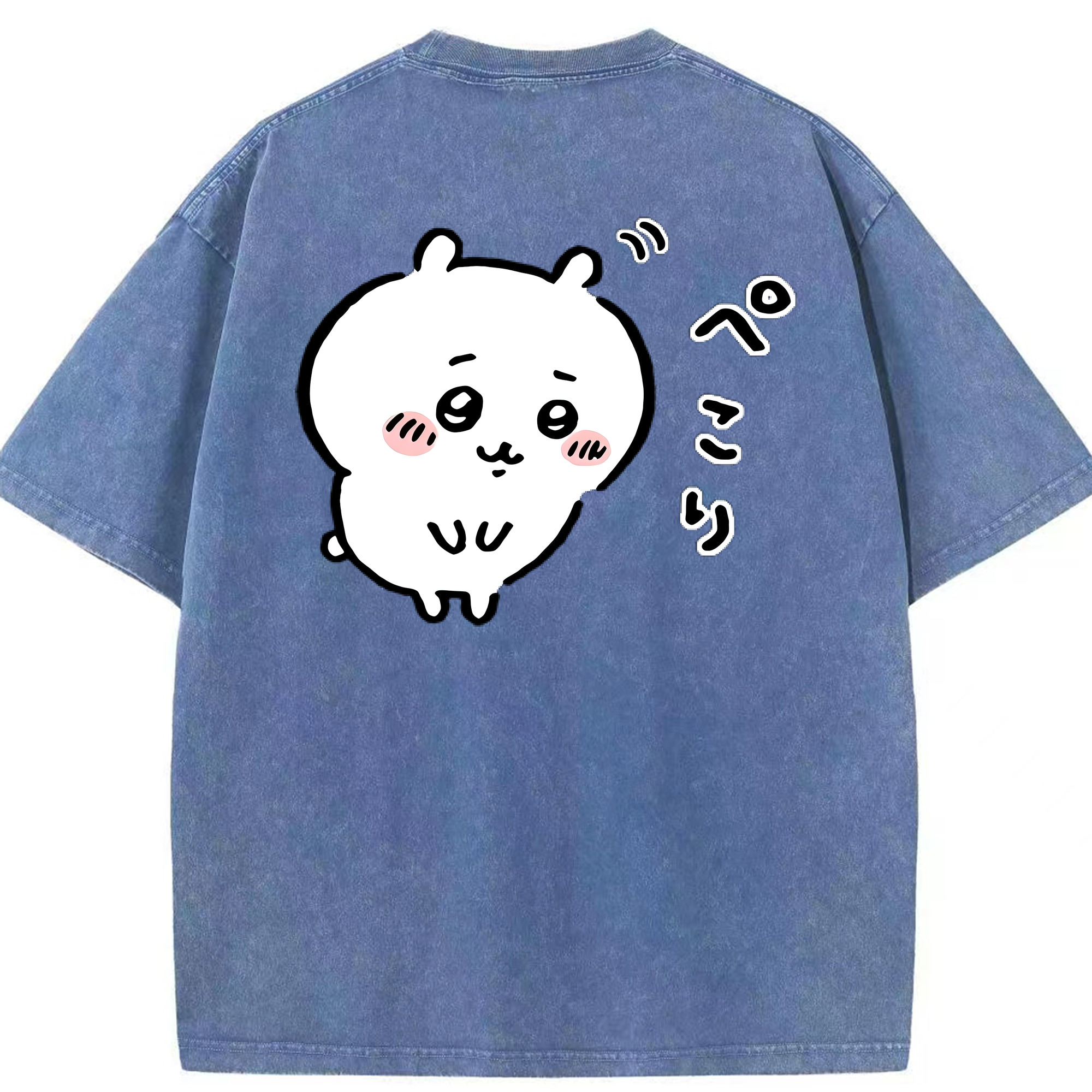 （画像用） ちいかわ ちいかわ Chii-kawa chiikawa 綿100% ヴィンテージ風 半袖Tシャツ（背面プリント）