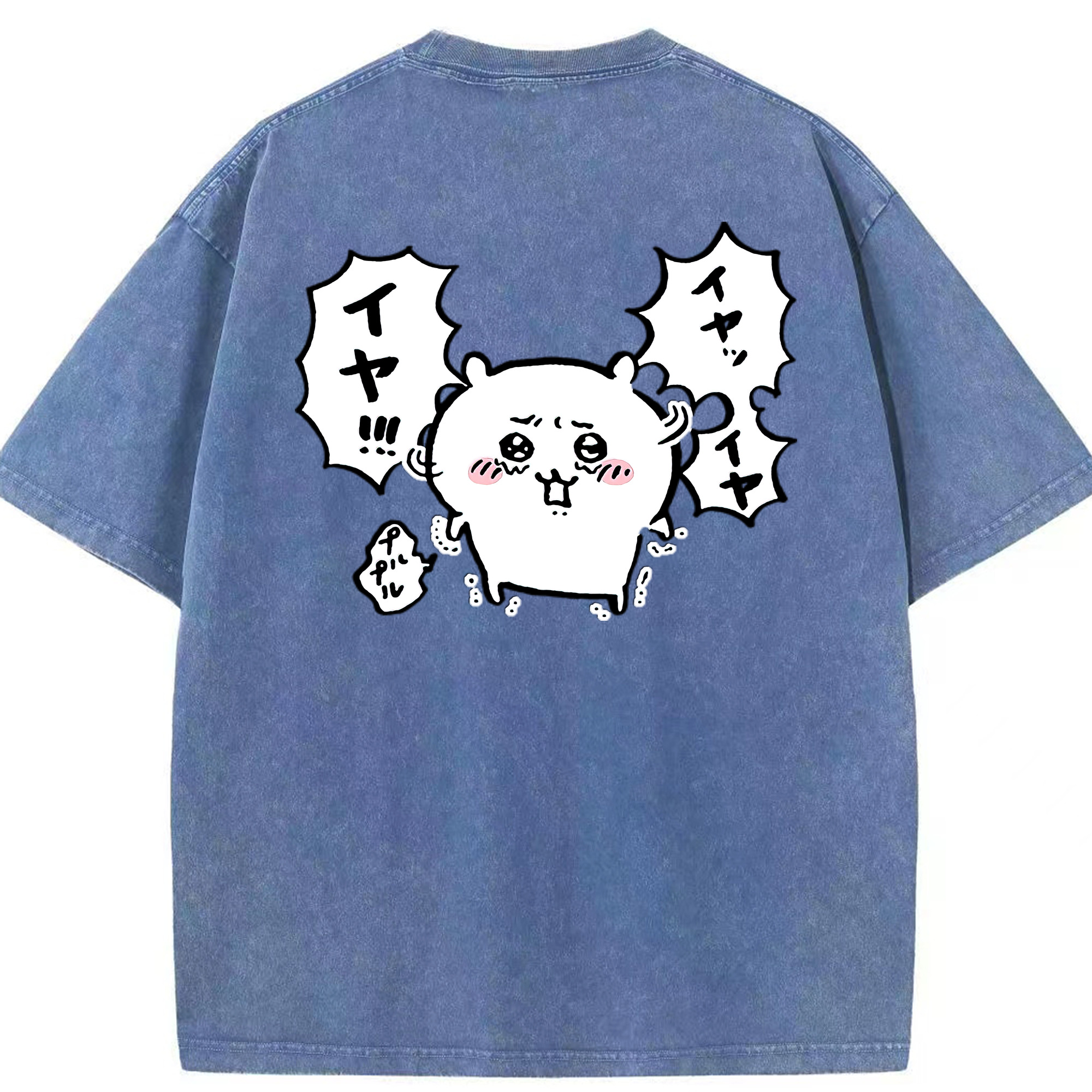 （画像用） ちいかわ ちいかわ Chii-kawa chiikawa 綿100% ヴィンテージ風 半袖Tシャツ（背面プリント）