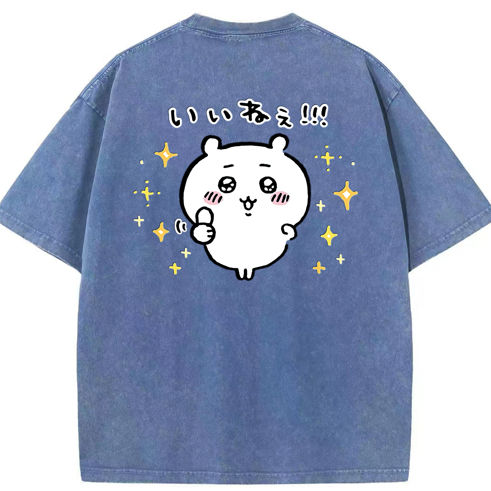 （画像用） ちいかわ ちいかわ Chii-kawa chiikawa 綿100% ヴィンテージ風 半袖Tシャツ（背面プリント）
