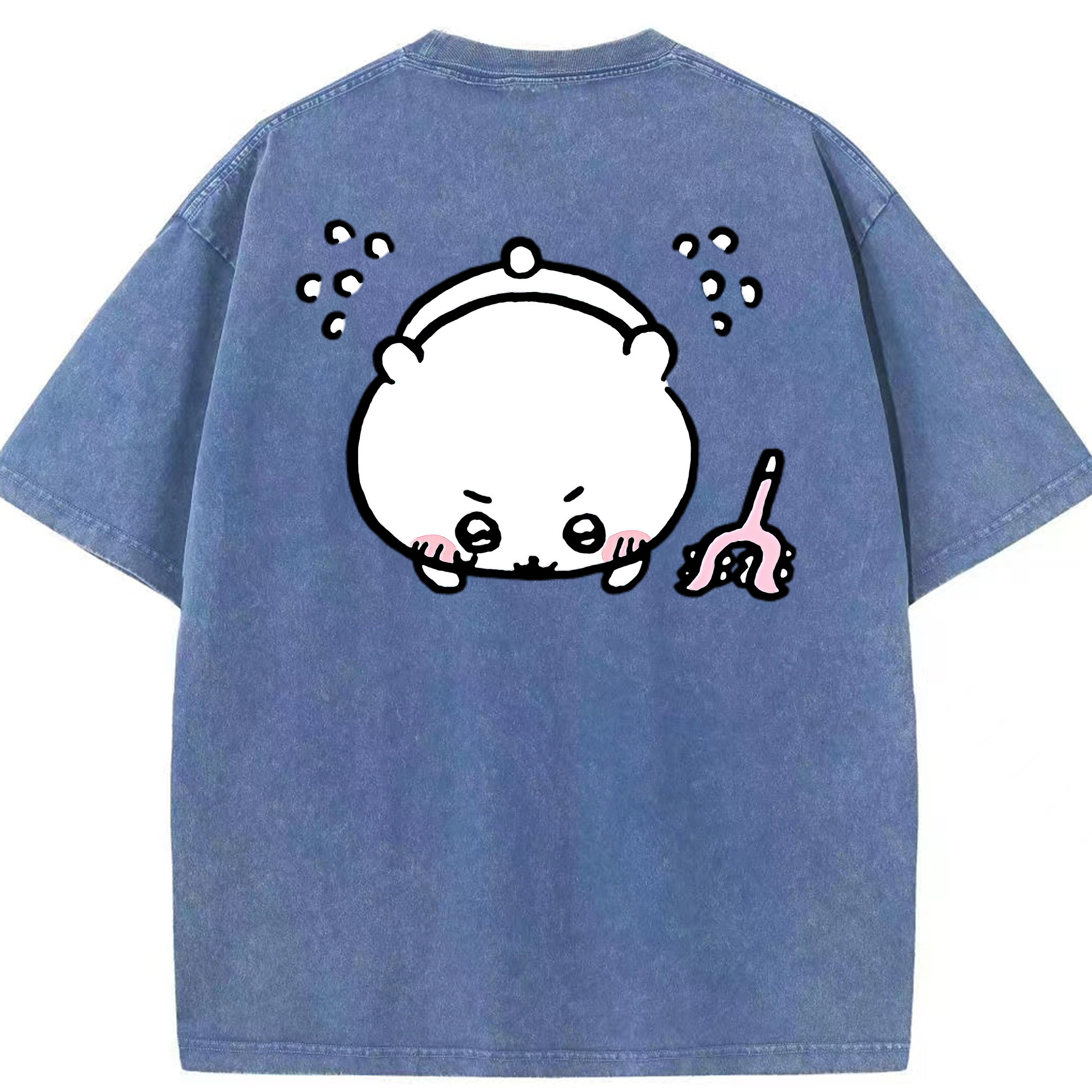 （画像用） ちいかわ ちいかわ Chii-kawa chiikawa 綿100% ヴィンテージ風 半袖Tシャツ（背面プリント）
