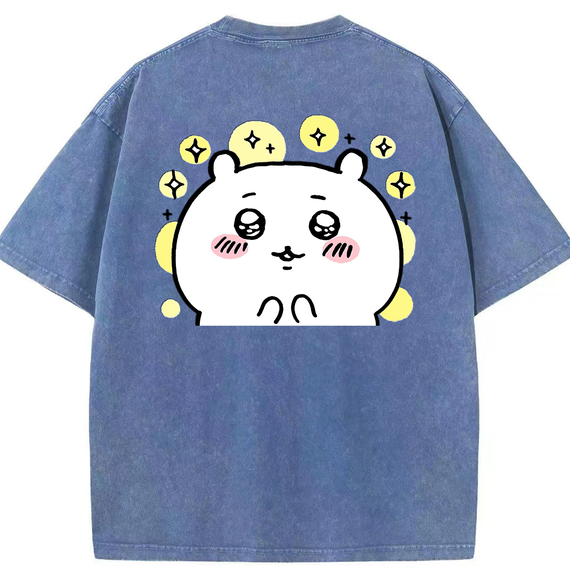 （画像用） ちいかわ ちいかわ Chii-kawa chiikawa 綿100% ヴィンテージ風 半袖Tシャツ（背面プリント）