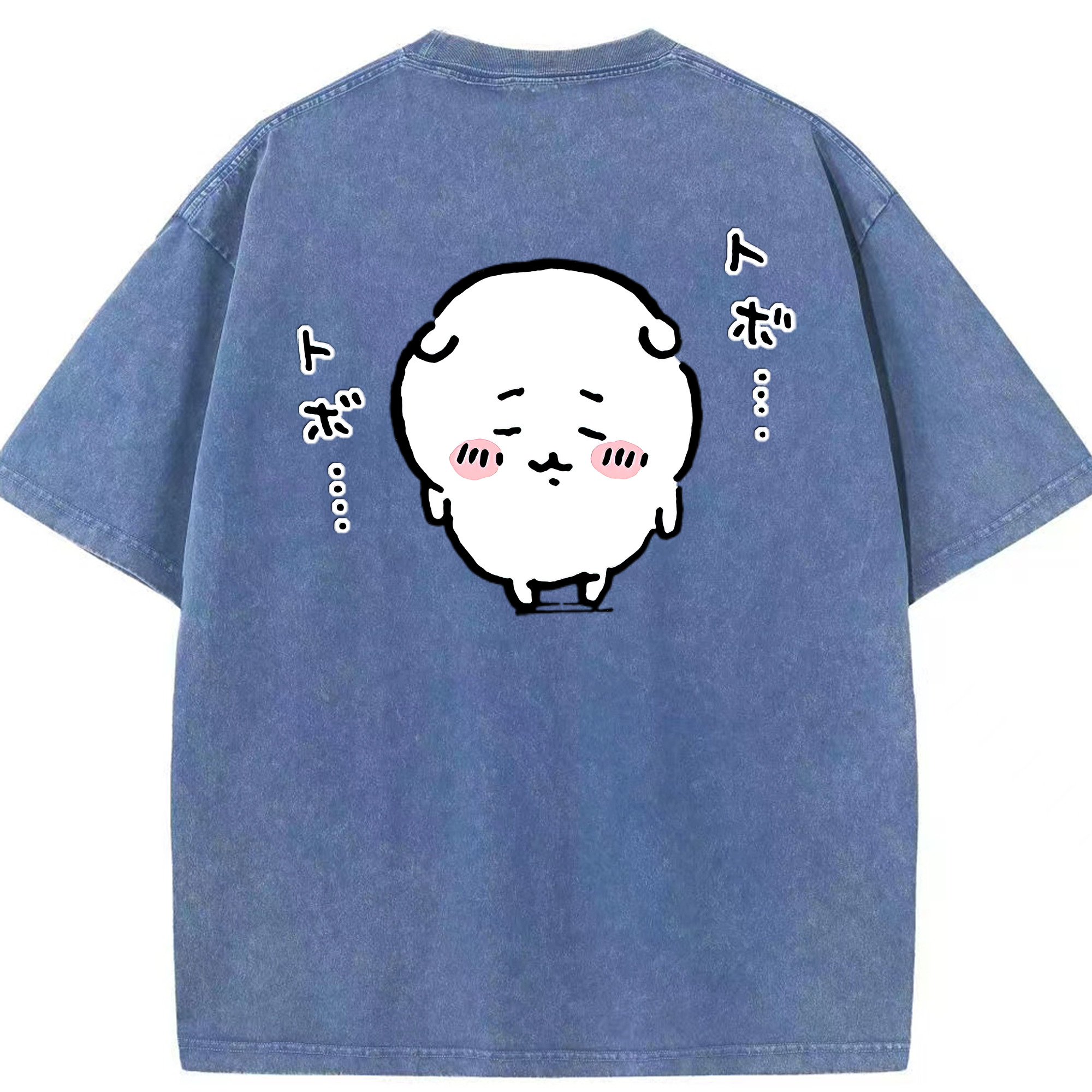 （画像用） ちいかわ ちいかわ Chii-kawa chiikawa 綿100% ヴィンテージ風 半袖Tシャツ（背面プリント）