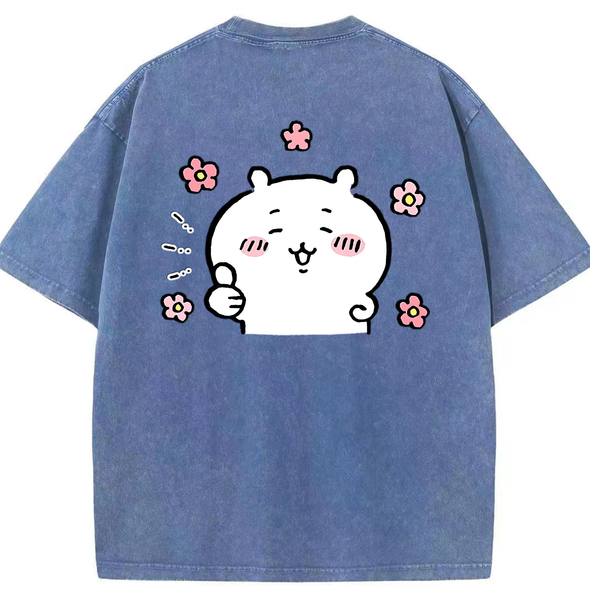 （画像用） ちいかわ ちいかわ Chii-kawa chiikawa 綿100% ヴィンテージ風 半袖Tシャツ（背面プリント）