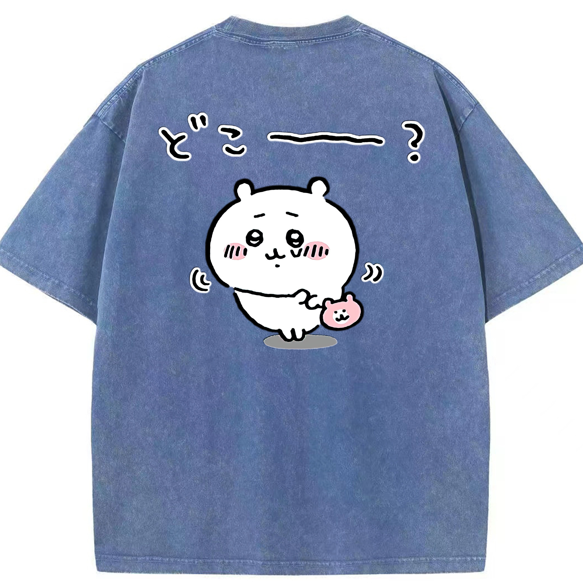 （画像用） ちいかわ ちいかわ Chii-kawa chiikawa 綿100% ヴィンテージ風 半袖Tシャツ（背面プリント）