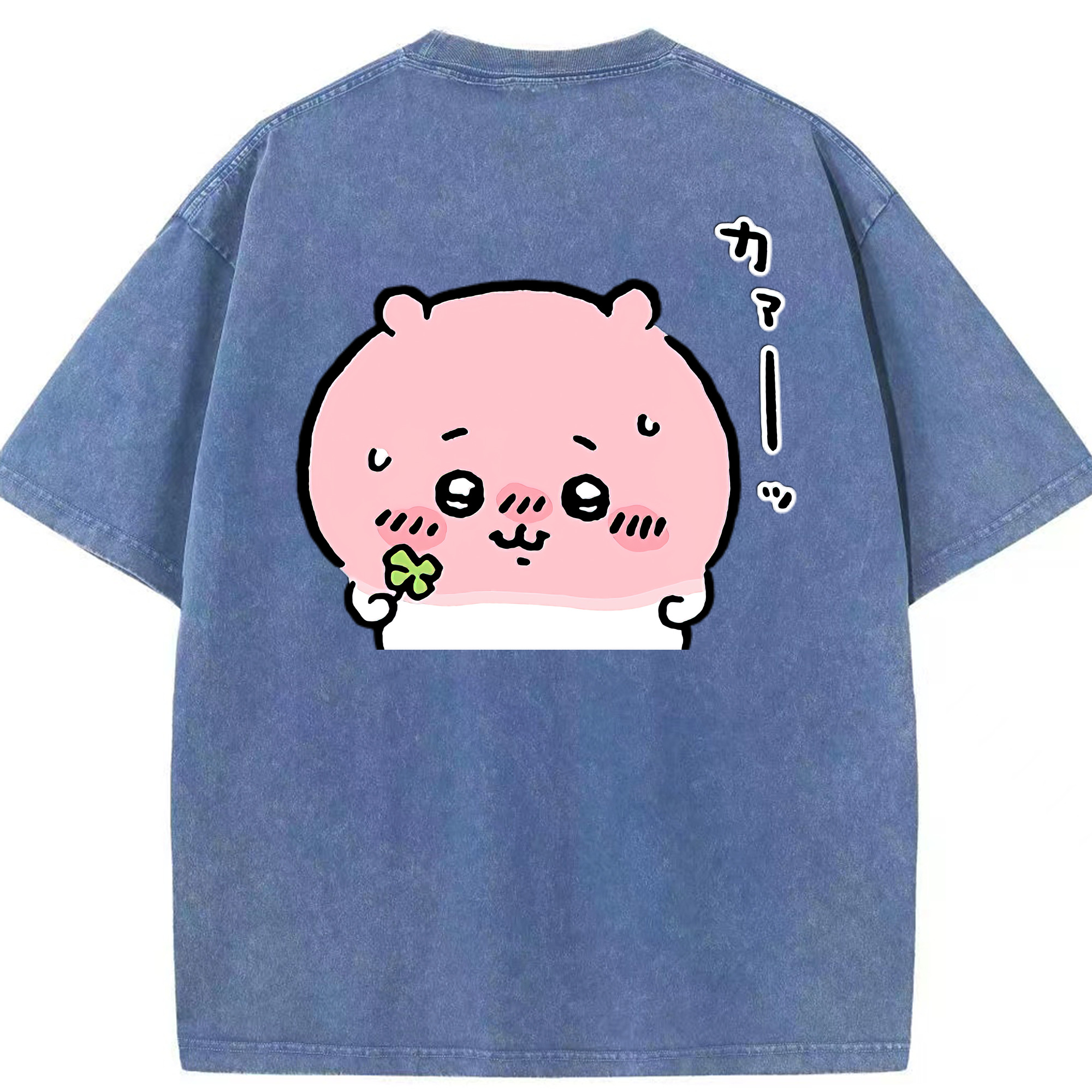 （画像用） ちいかわ ちいかわ Chii-kawa chiikawa 綿100% ヴィンテージ風 半袖Tシャツ（背面プリント）