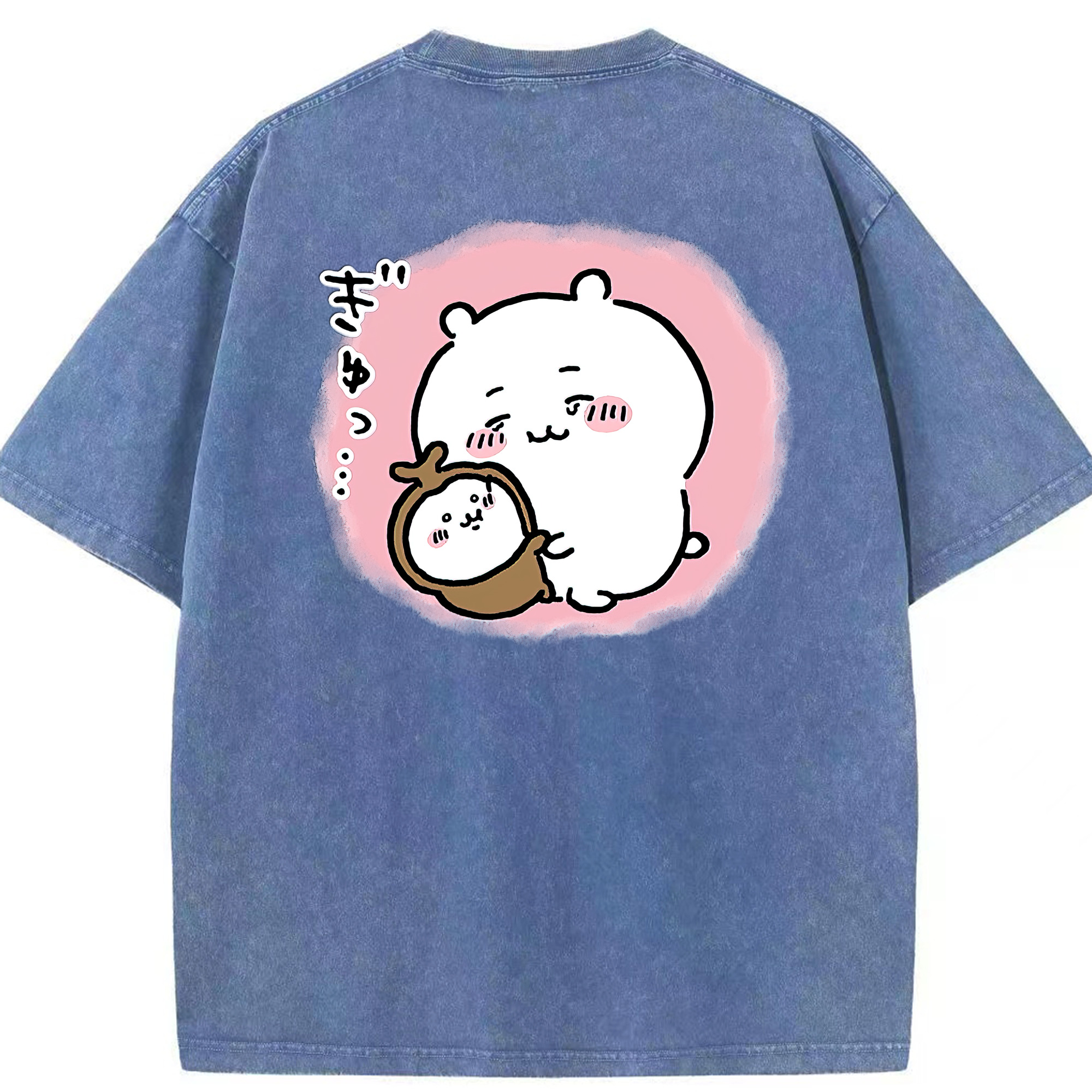 （画像用） ちいかわ ちいかわ Chii-kawa chiikawa 綿100% ヴィンテージ風 半袖Tシャツ（背面プリント）