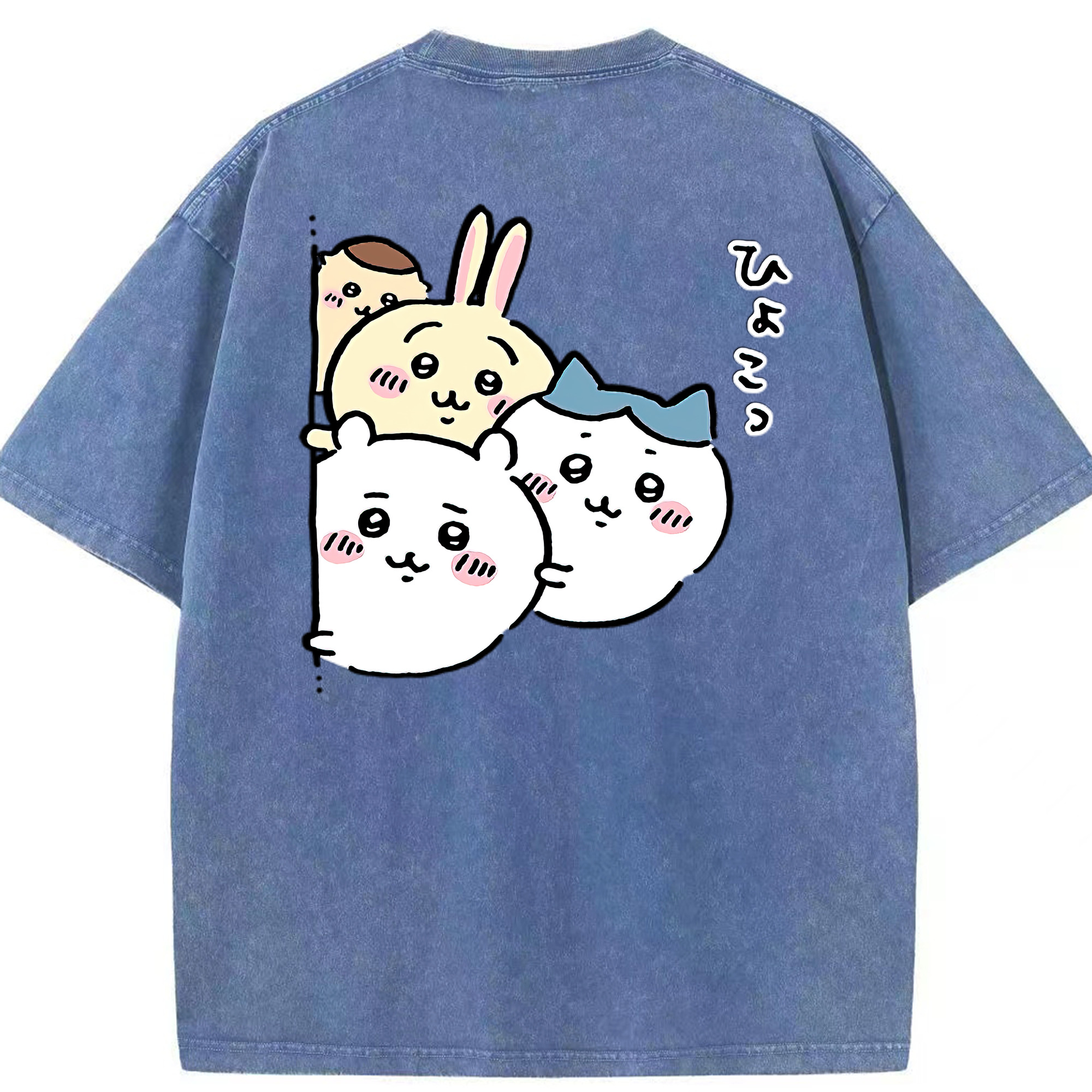 （画像用） ちいかわ ちいかわ Chii-kawa chiikawa 綿100% ヴィンテージ風 半袖Tシャツ（背面プリント）