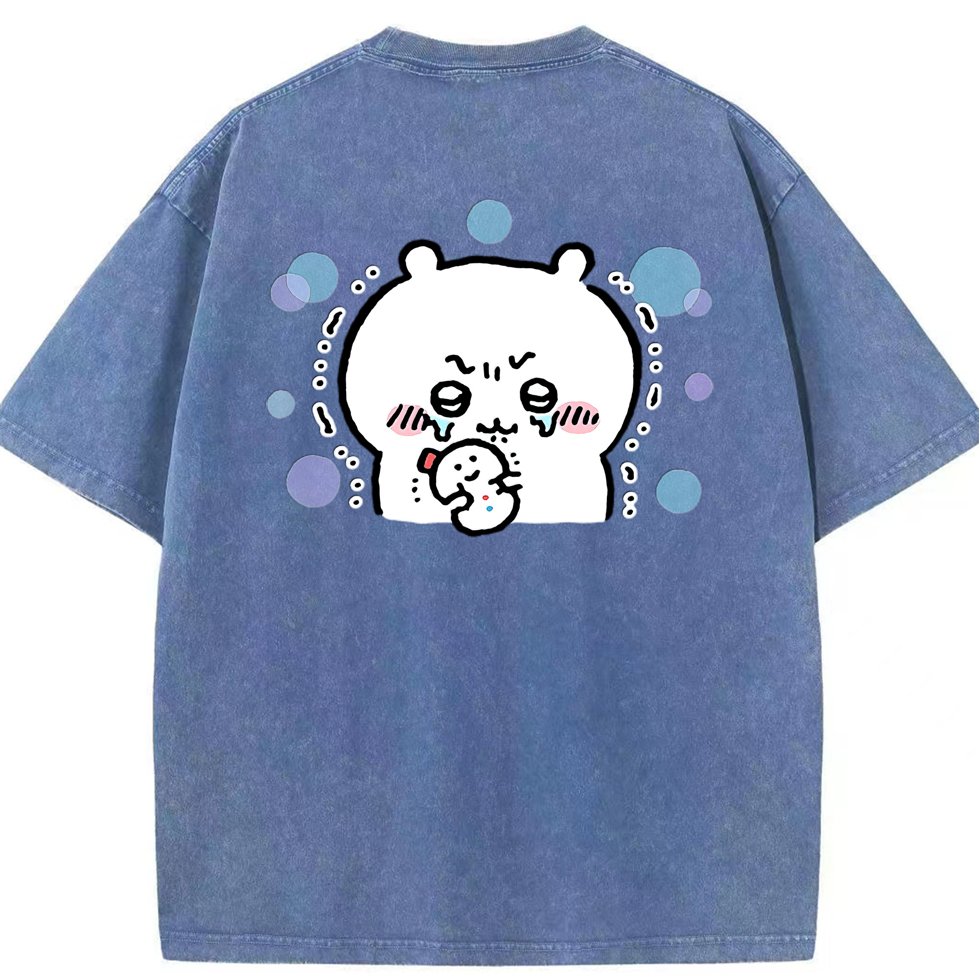 （画像用） ちいかわ ちいかわ Chii-kawa chiikawa 綿100% ヴィンテージ風 半袖Tシャツ（背面プリント）