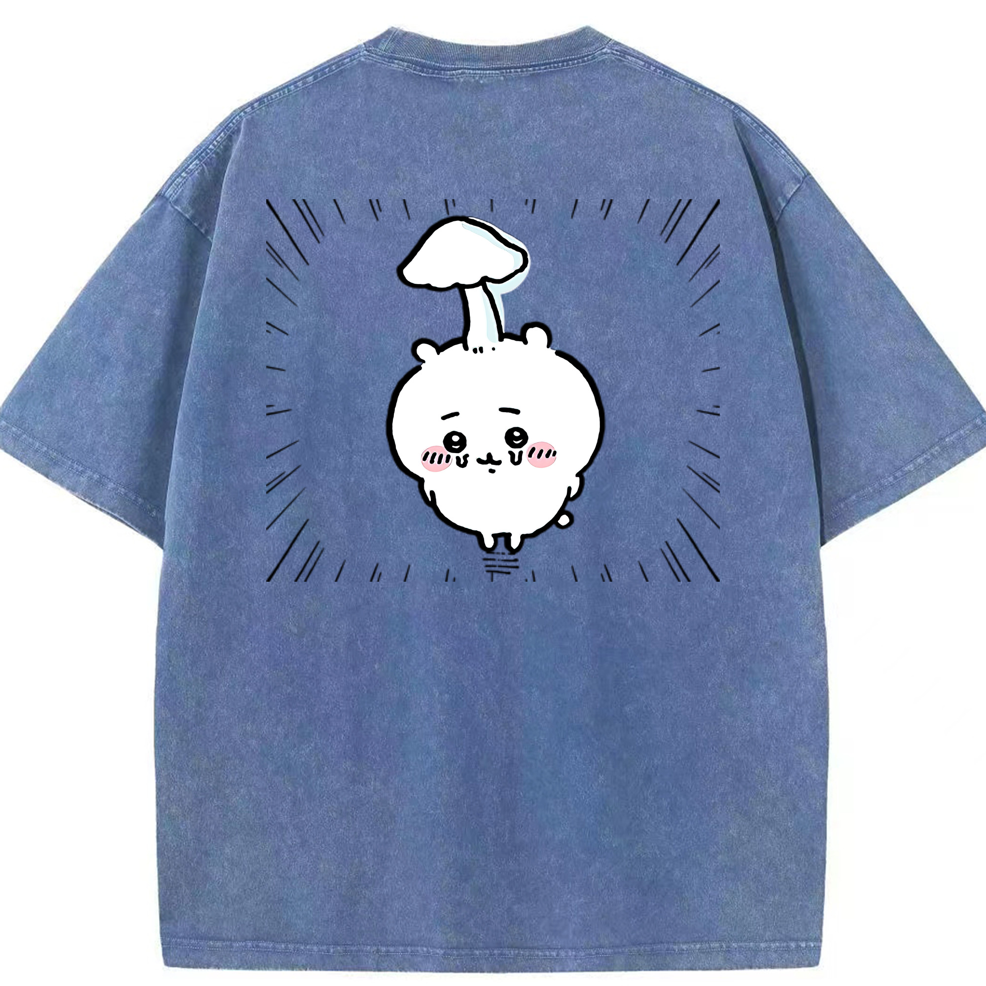（画像用） ちいかわ ちいかわ Chii-kawa chiikawa 綿100% ヴィンテージ風 半袖Tシャツ（背面プリント）