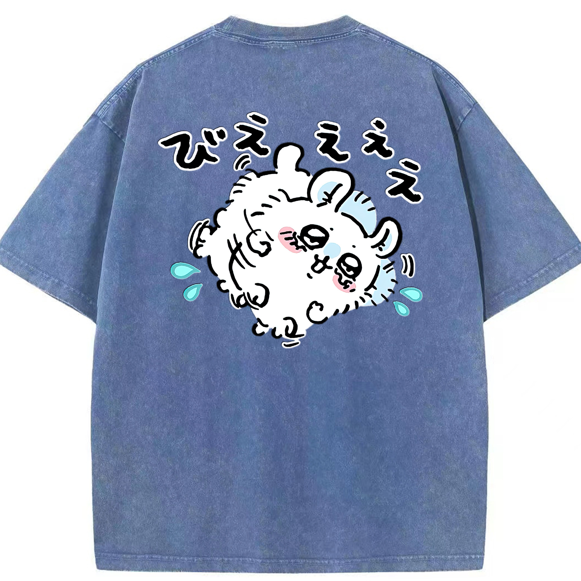 （画像用） ちいかわ モモンガ Chii-kawa Momonga 綿100% ヴィンテージ風 半袖Tシャツ（背面プリント）