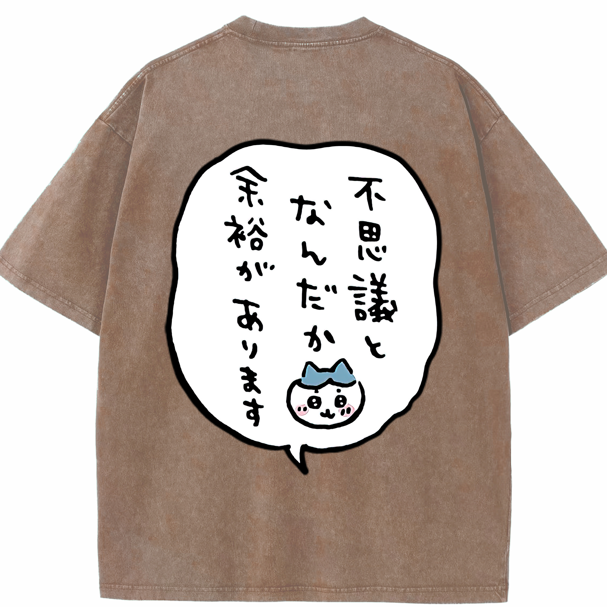 （画像用） ちいかわ ハチワレ Chii-kawa hachiware 綿100% ヴィンテージ風 半袖Tシャツ（背面プリント）
