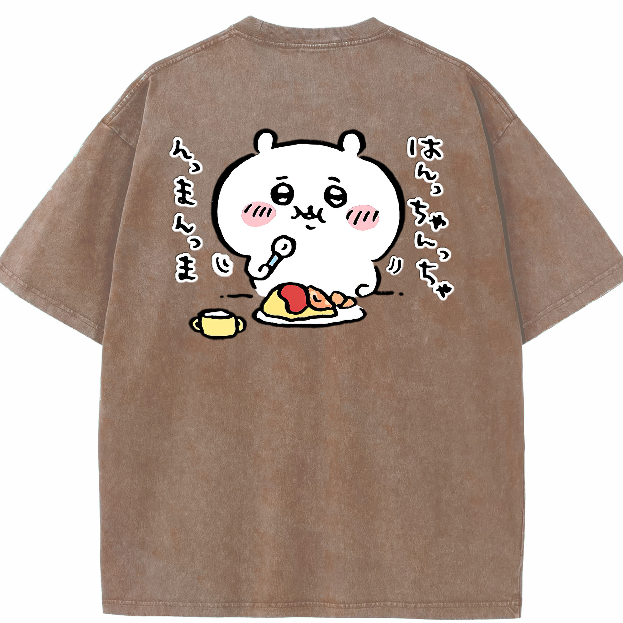 （画像用） ちいかわ ちいかわ Chii-kawa chiikawa 綿100% ヴィンテージ風 半袖Tシャツ（背面プリント）