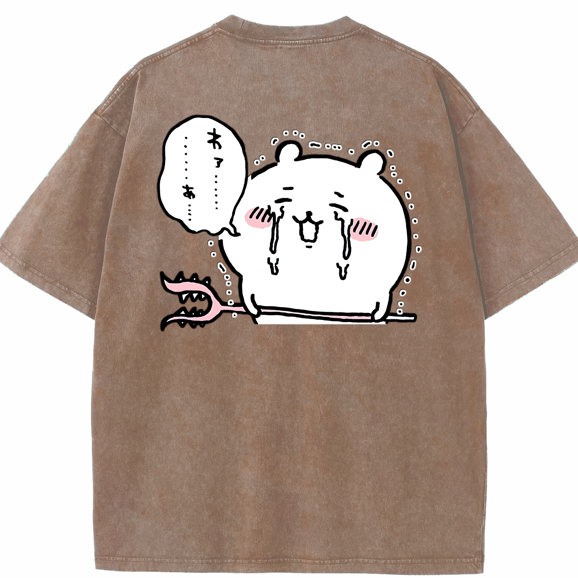 （画像用） ちいかわ ちいかわ Chii-kawa chiikawa 綿100% ヴィンテージ風 半袖Tシャツ（背面プリント）