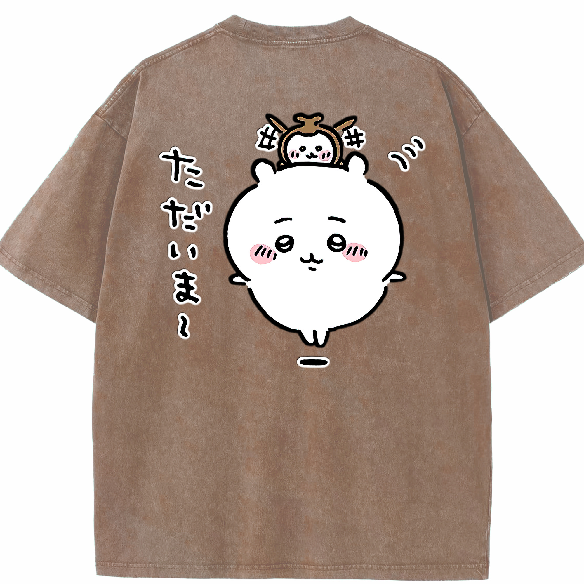 （画像用） ちいかわ ちいかわ Chii-kawa chiikawa 綿100% ヴィンテージ風 半袖Tシャツ（背面プリント）