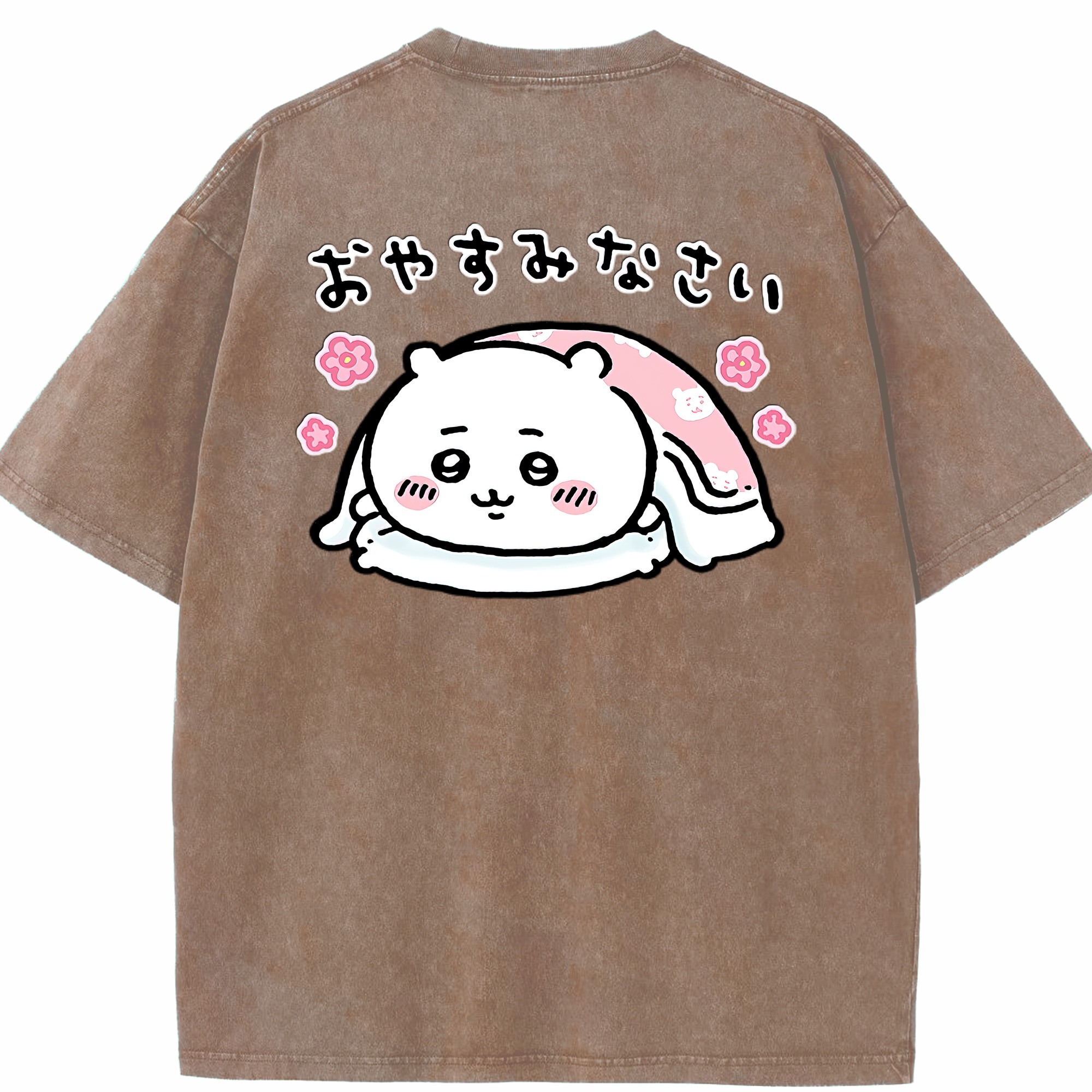 （画像用） ちいかわ ちいかわ Chii-kawa chiikawa 綿100% ヴィンテージ風 半袖Tシャツ（背面プリント）