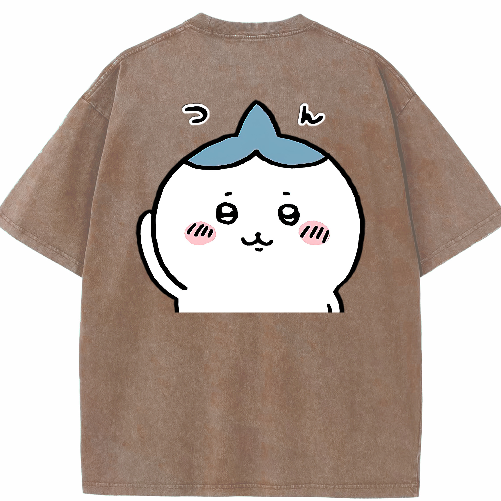 （画像用） ちいかわ ハチワレ Chii-kawa hachiware 綿100% ヴィンテージ風 半袖Tシャツ（背面プリント）