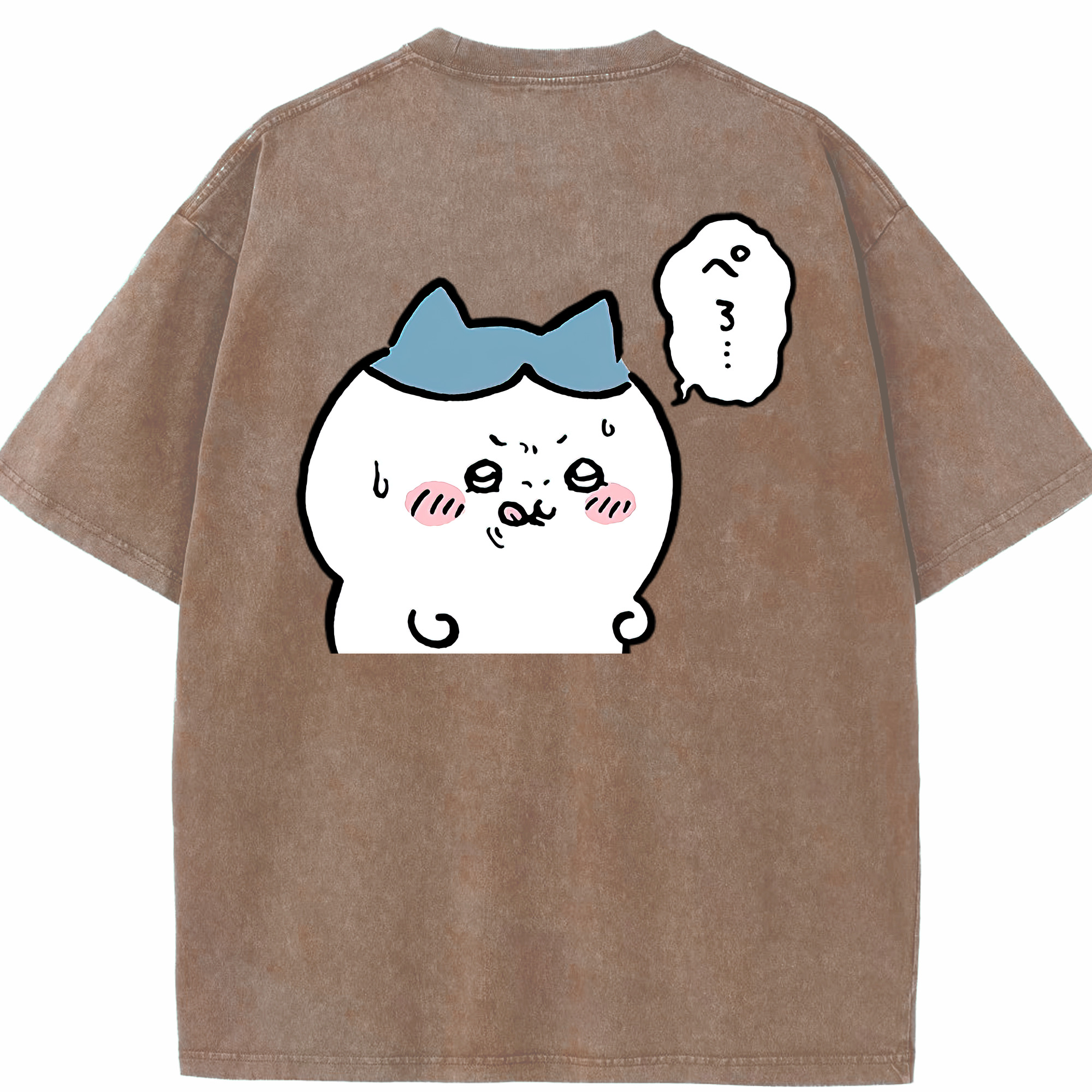 （画像用） ちいかわ ハチワレ Chii-kawa hachiware 綿100% ヴィンテージ風 半袖Tシャツ（背面プリント）
