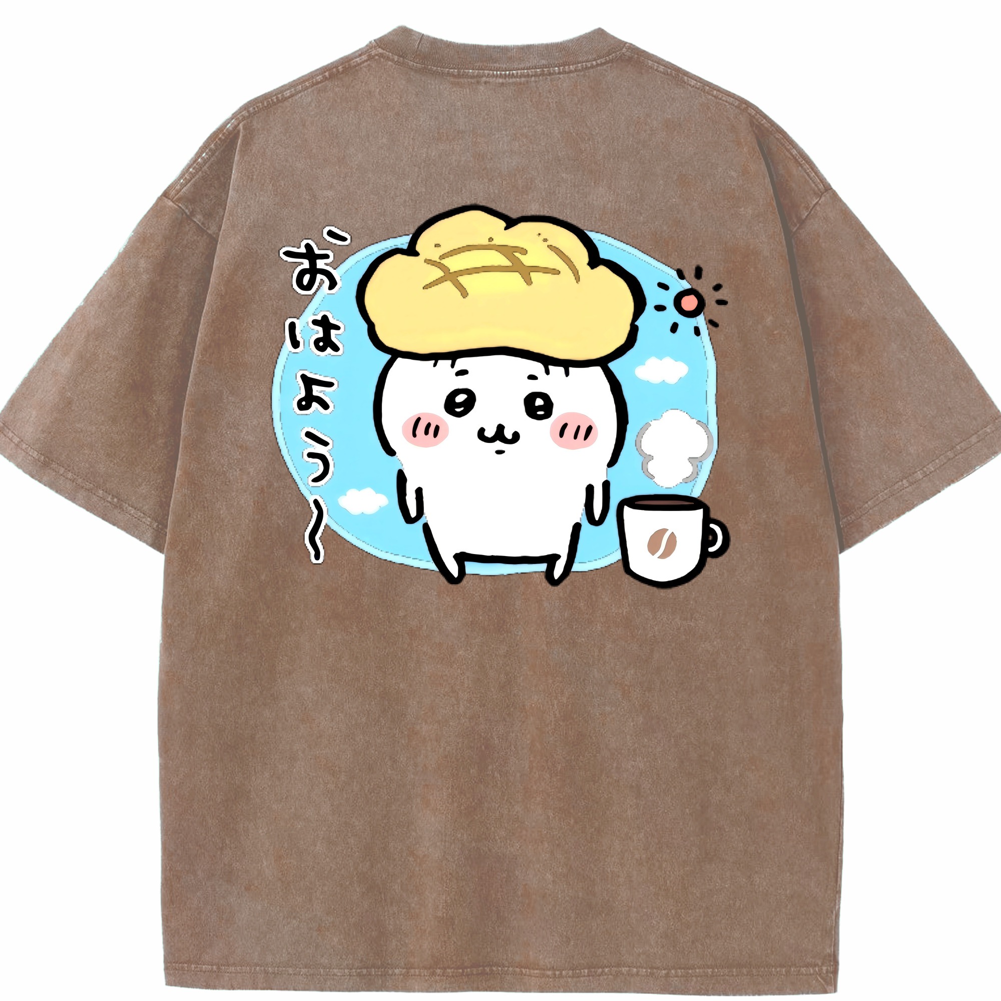 （画像用） ちいかわ ちいかわ Chii-kawa chiikawa 綿100% ヴィンテージ風 半袖Tシャツ（背面プリント）