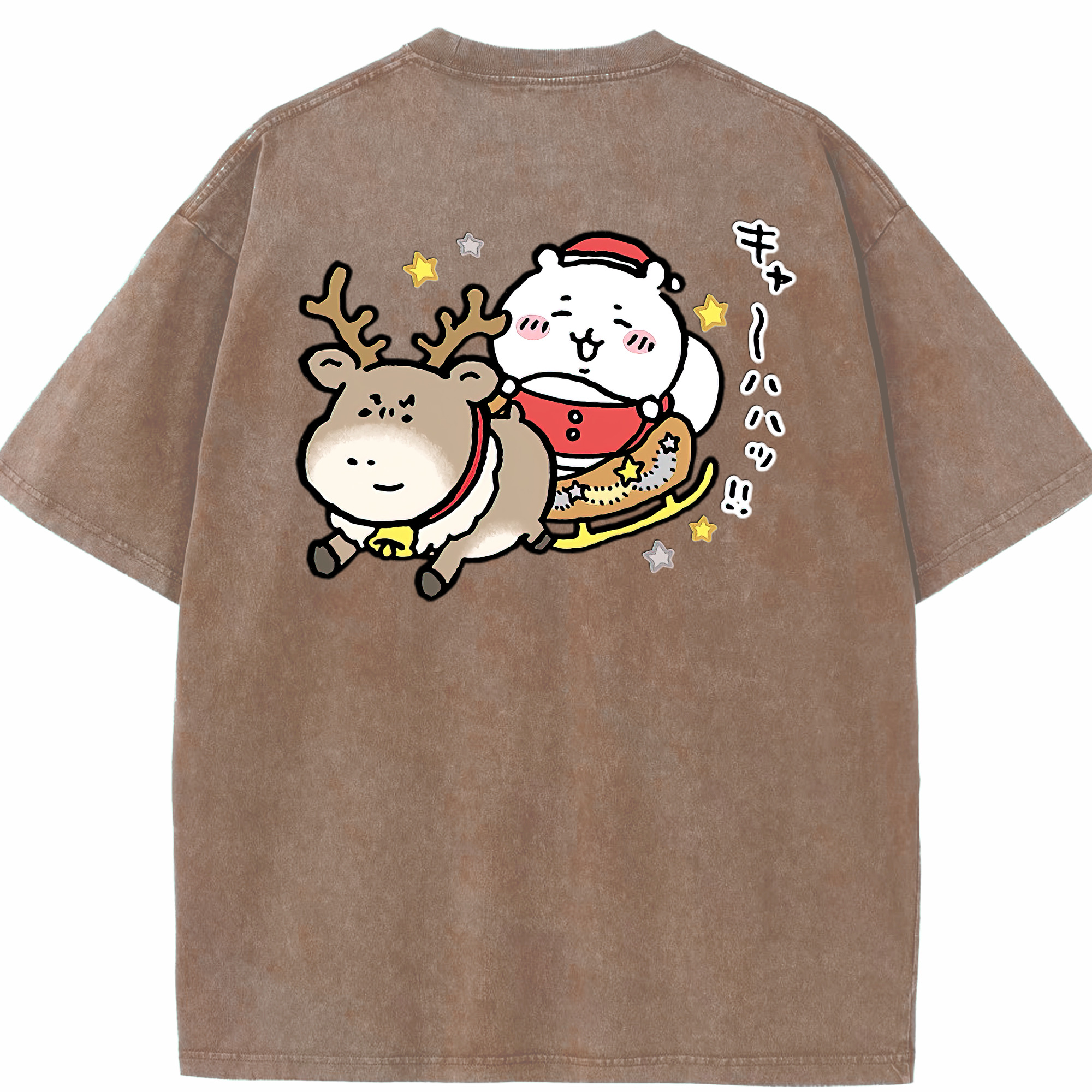 （画像用） ちいかわ ちいかわ Chii-kawa chiikawa 綿100% ヴィンテージ風 半袖Tシャツ（背面プリント）