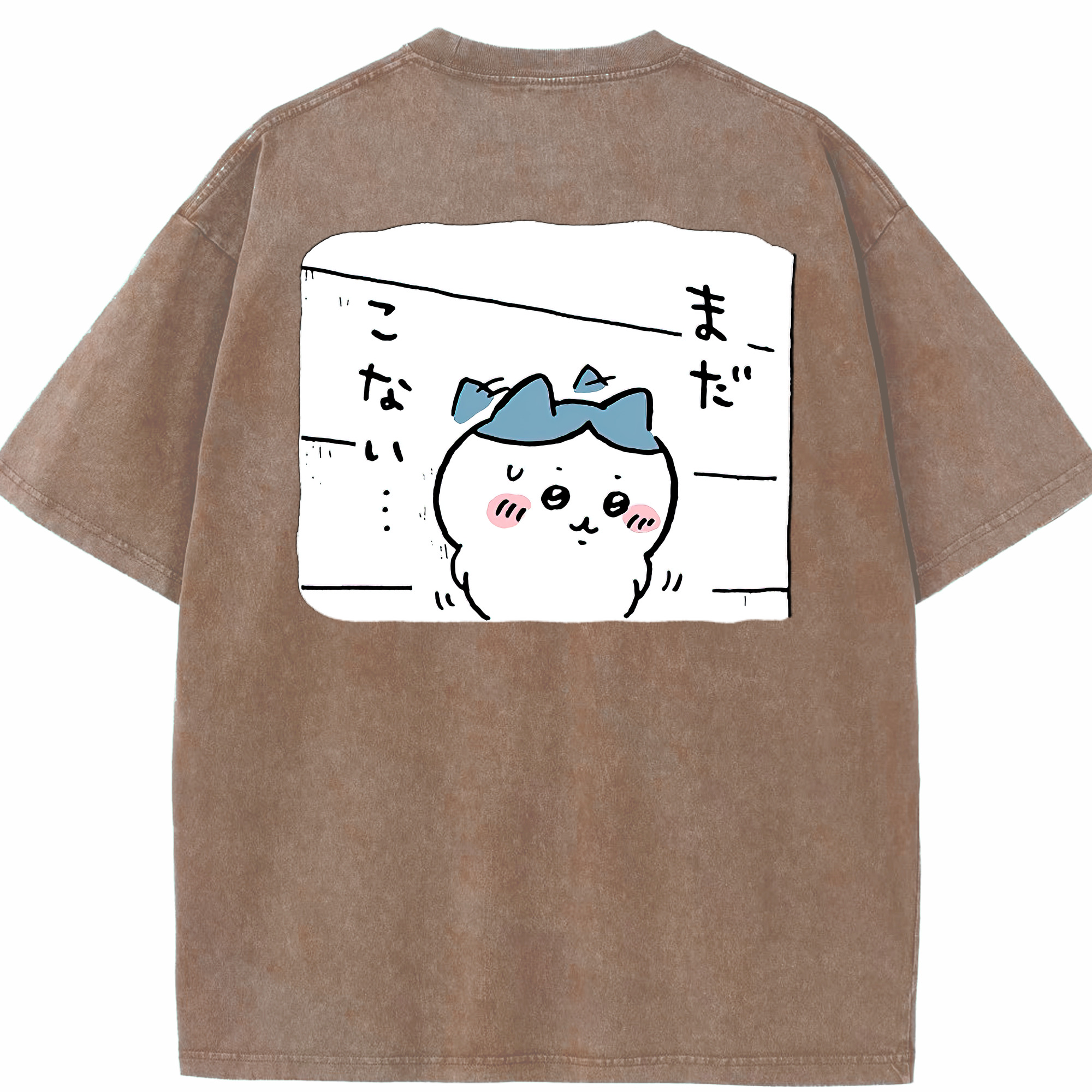 （画像用） ちいかわ ハチワレ Chii-kawa hachiware 綿100% ヴィンテージ風 半袖Tシャツ（背面プリント）