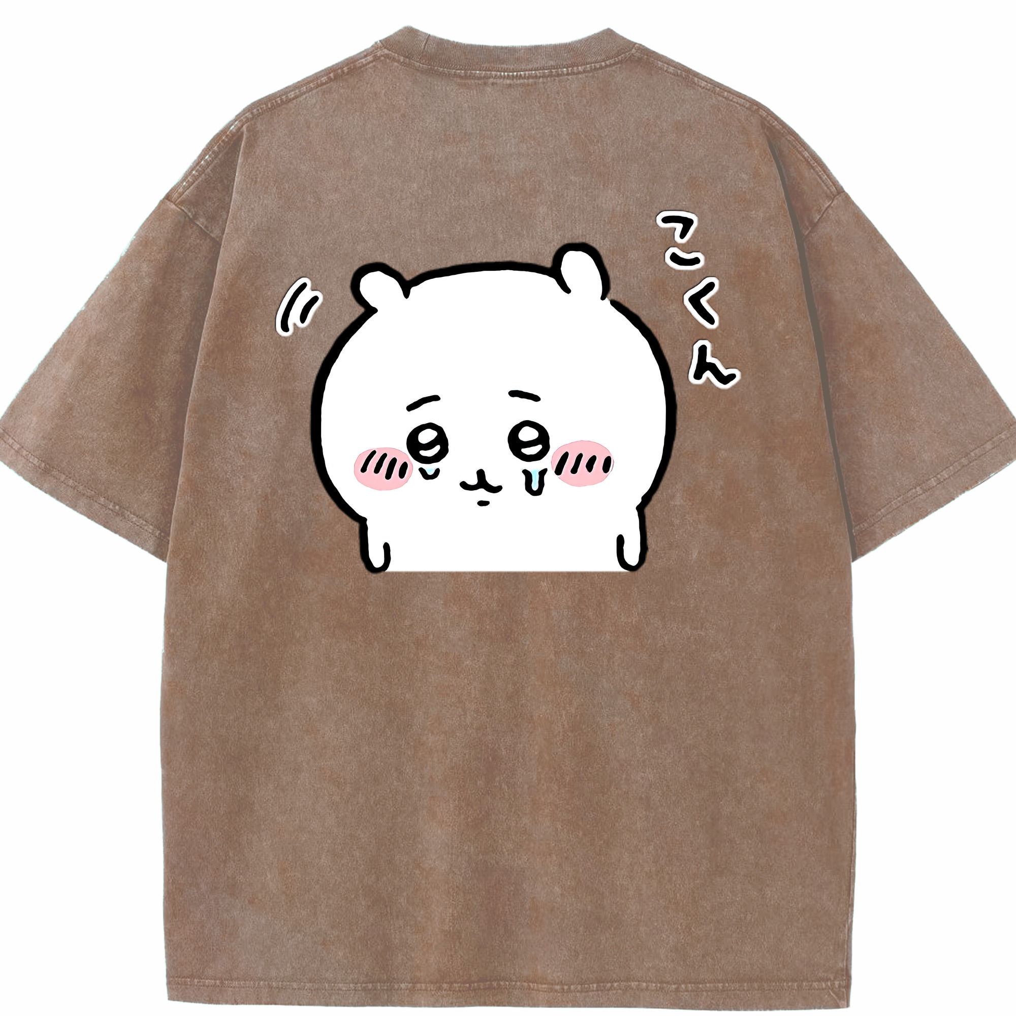 （画像用） ちいかわ ちいかわ Chii-kawa chiikawa 綿100% ヴィンテージ風 半袖Tシャツ（背面プリント）