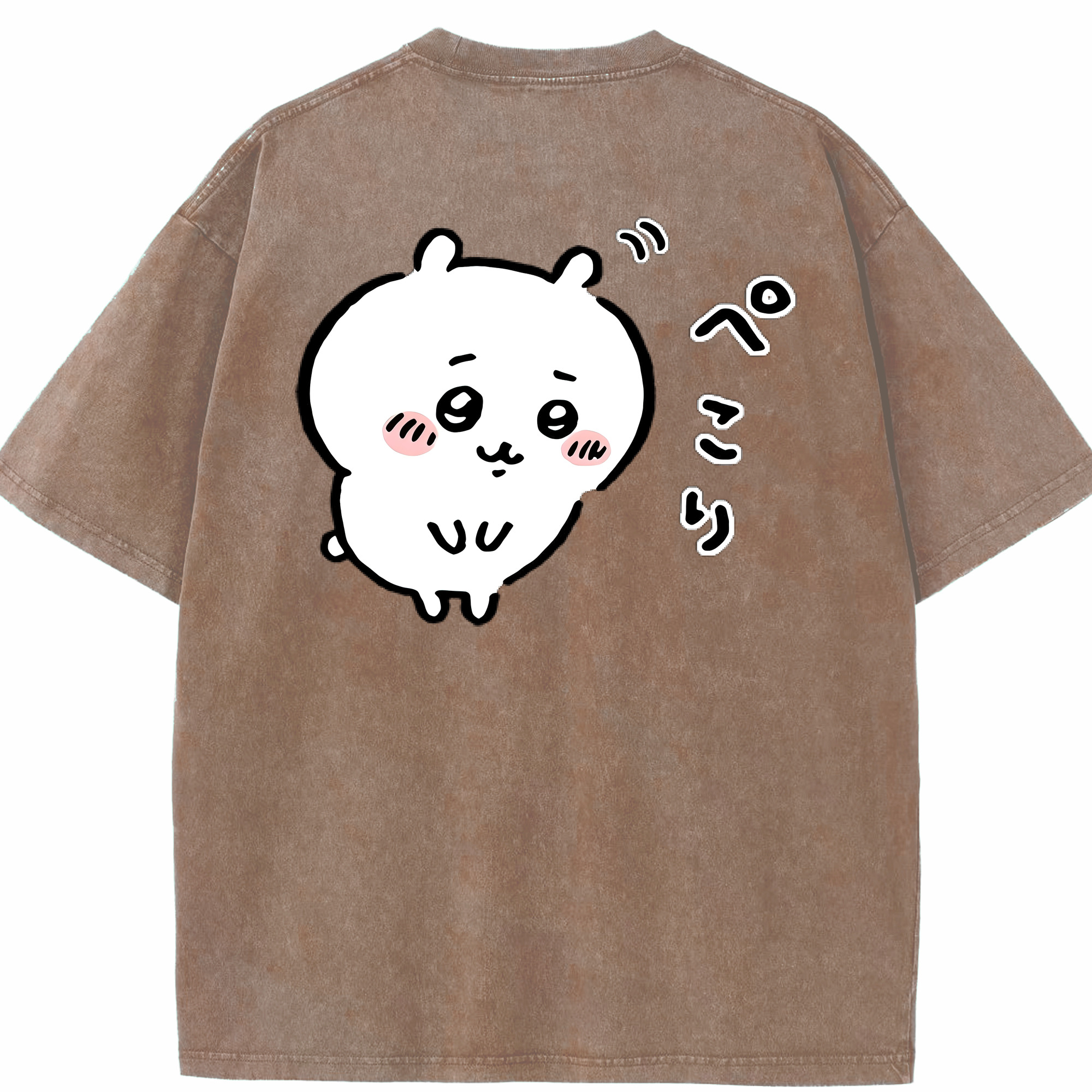 （画像用） ちいかわ ちいかわ Chii-kawa chiikawa 綿100% ヴィンテージ風 半袖Tシャツ（背面プリント）