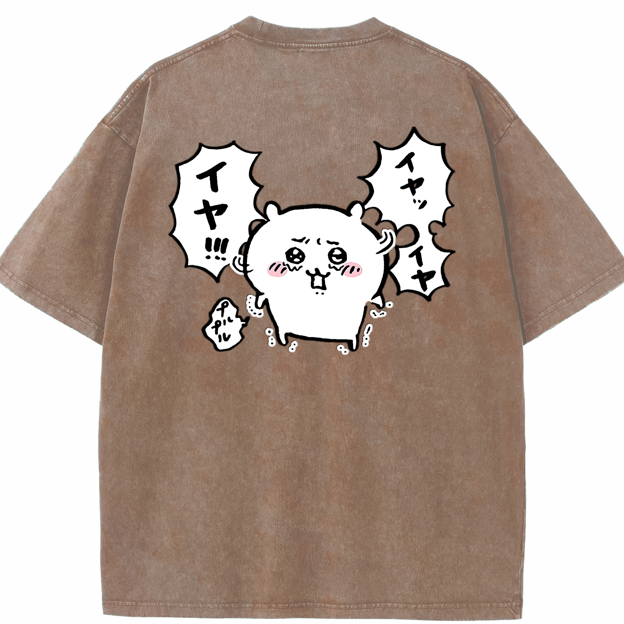 （画像用） ちいかわ ちいかわ Chii-kawa chiikawa 綿100% ヴィンテージ風 半袖Tシャツ（背面プリント）