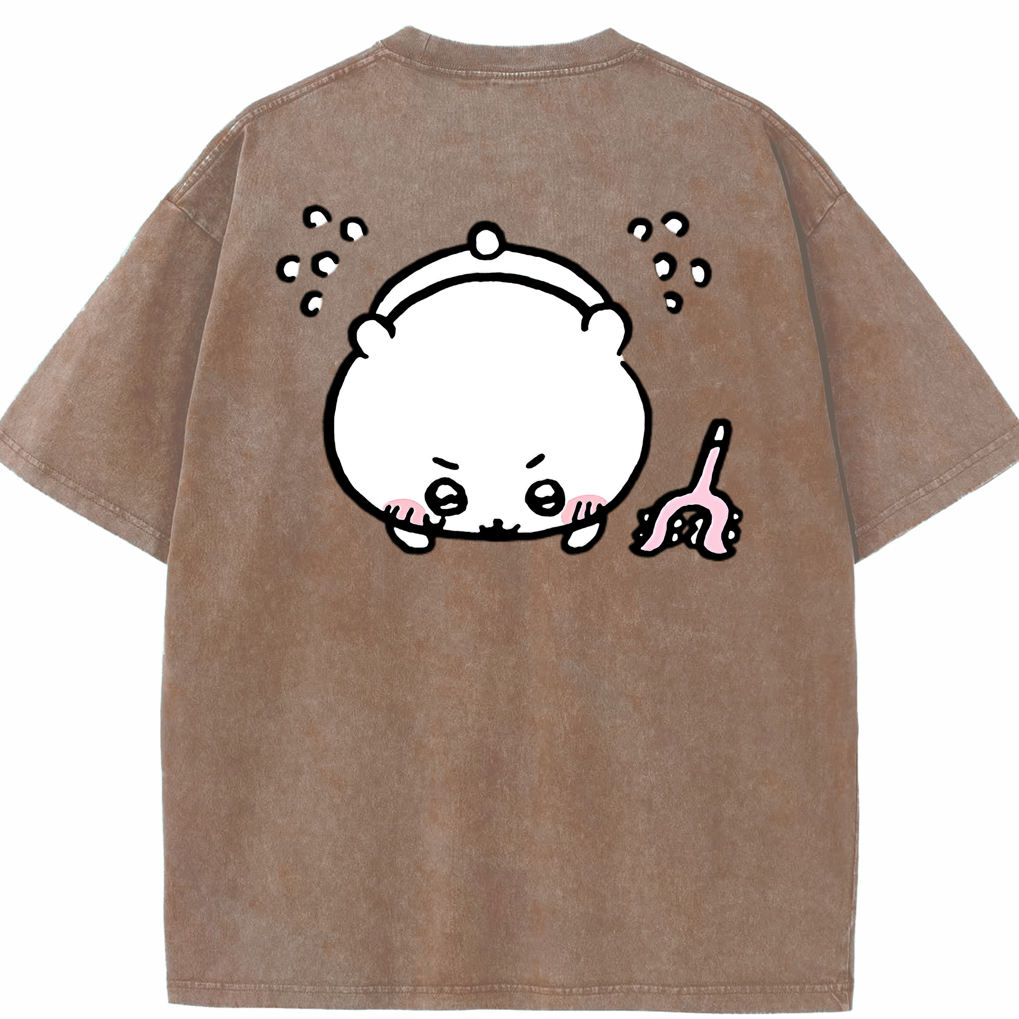 （画像用） ちいかわ ちいかわ Chii-kawa chiikawa 綿100% ヴィンテージ風 半袖Tシャツ（背面プリント）