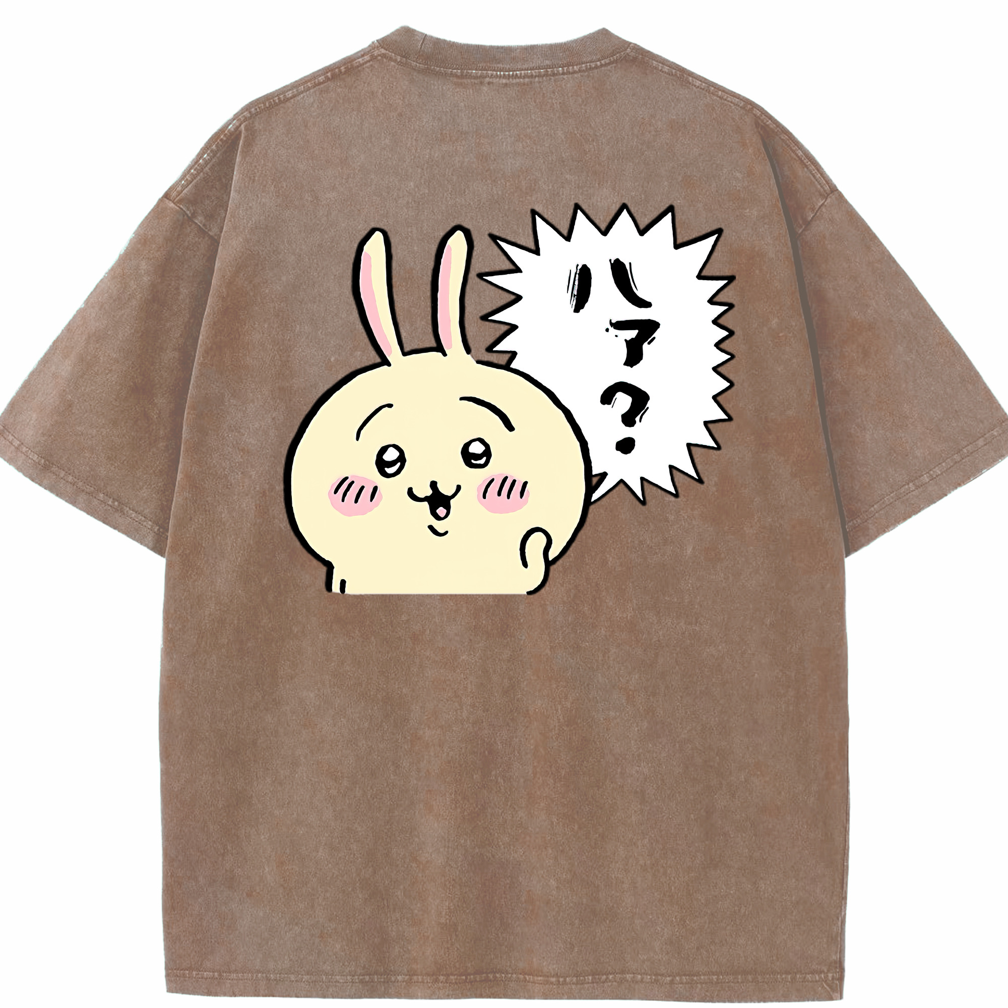 （画像用） ちいかわ うさぎ Chii-kawa usagi 綿100% ヴィンテージ風 半袖Tシャツ（背面プリント）