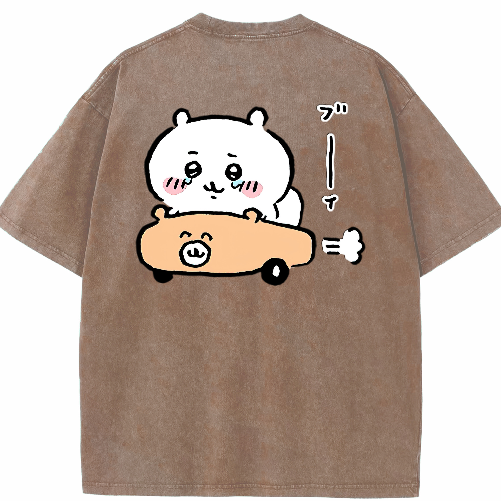 （画像用） ちいかわ ちいかわ Chii-kawa chiikawa 綿100% ヴィンテージ風 半袖Tシャツ（背面プリント）