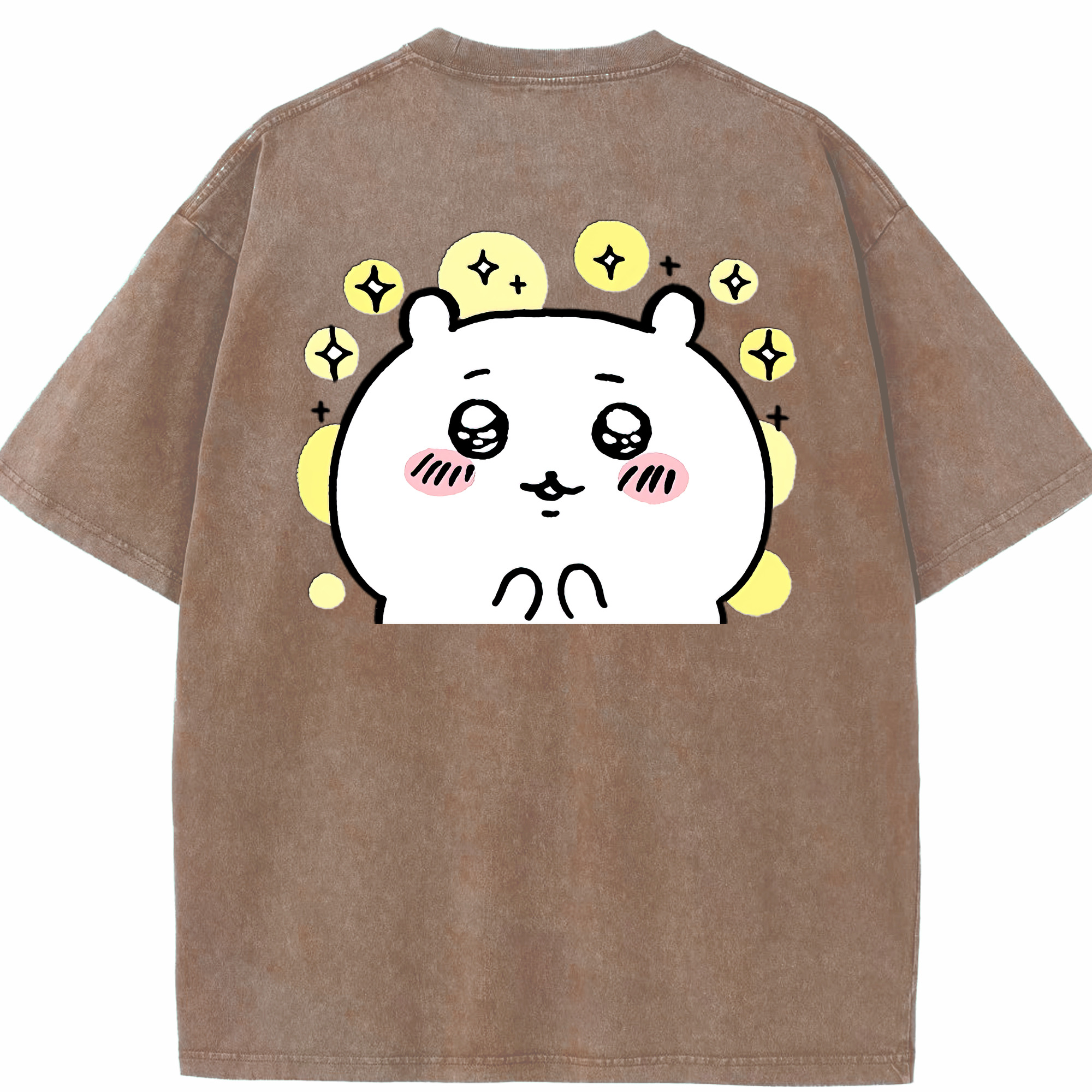 （画像用） ちいかわ ちいかわ Chii-kawa chiikawa 綿100% ヴィンテージ風 半袖Tシャツ（背面プリント）