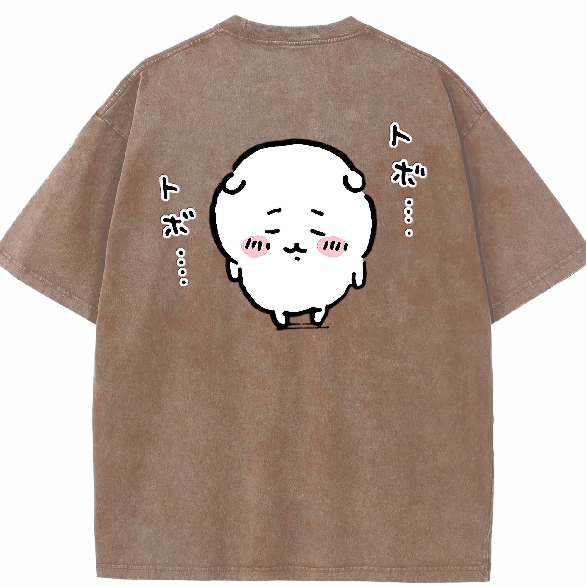 （画像用） ちいかわ ちいかわ Chii-kawa chiikawa 綿100% ヴィンテージ風 半袖Tシャツ（背面プリント）