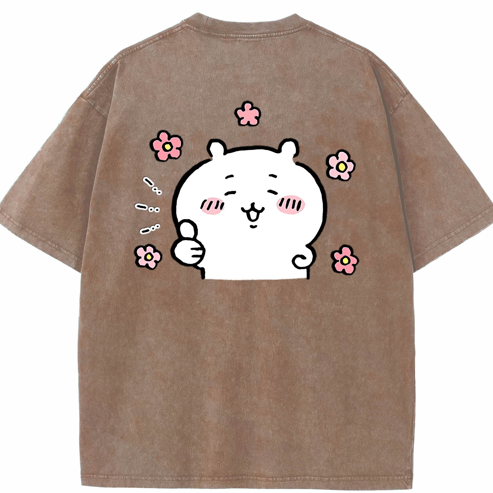 （画像用） ちいかわ ちいかわ Chii-kawa chiikawa 綿100% ヴィンテージ風 半袖Tシャツ（背面プリント）