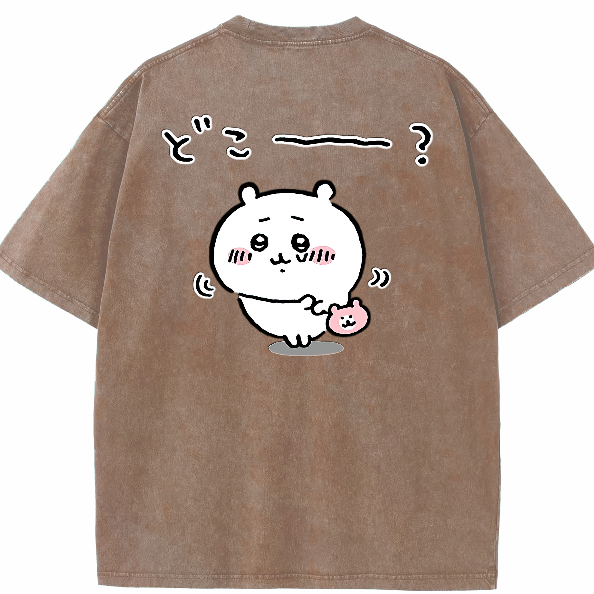 （画像用） ちいかわ ちいかわ Chii-kawa chiikawa 綿100% ヴィンテージ風 半袖Tシャツ（背面プリント）