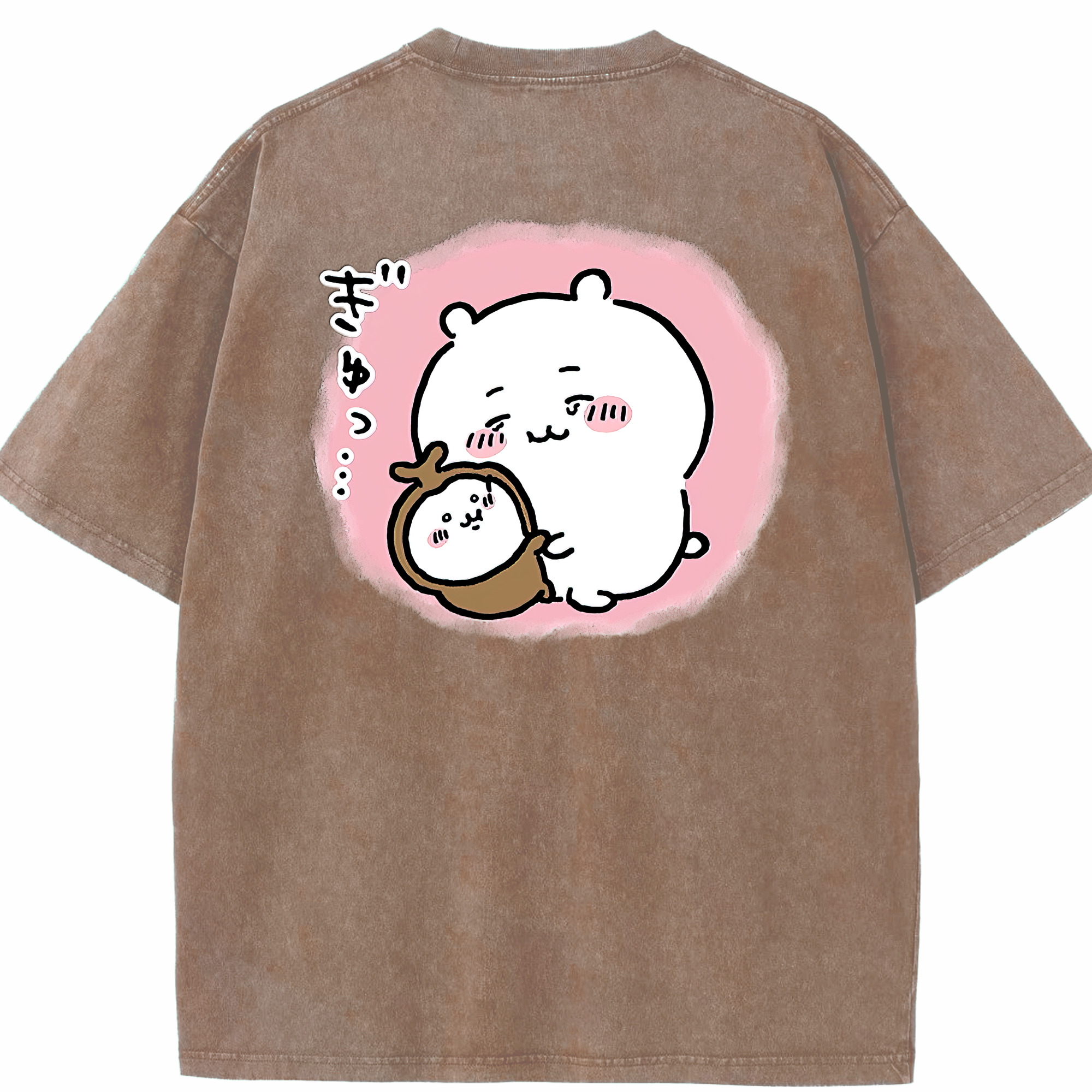 （画像用） ちいかわ ちいかわ Chii-kawa chiikawa 綿100% ヴィンテージ風 半袖Tシャツ（背面プリント）