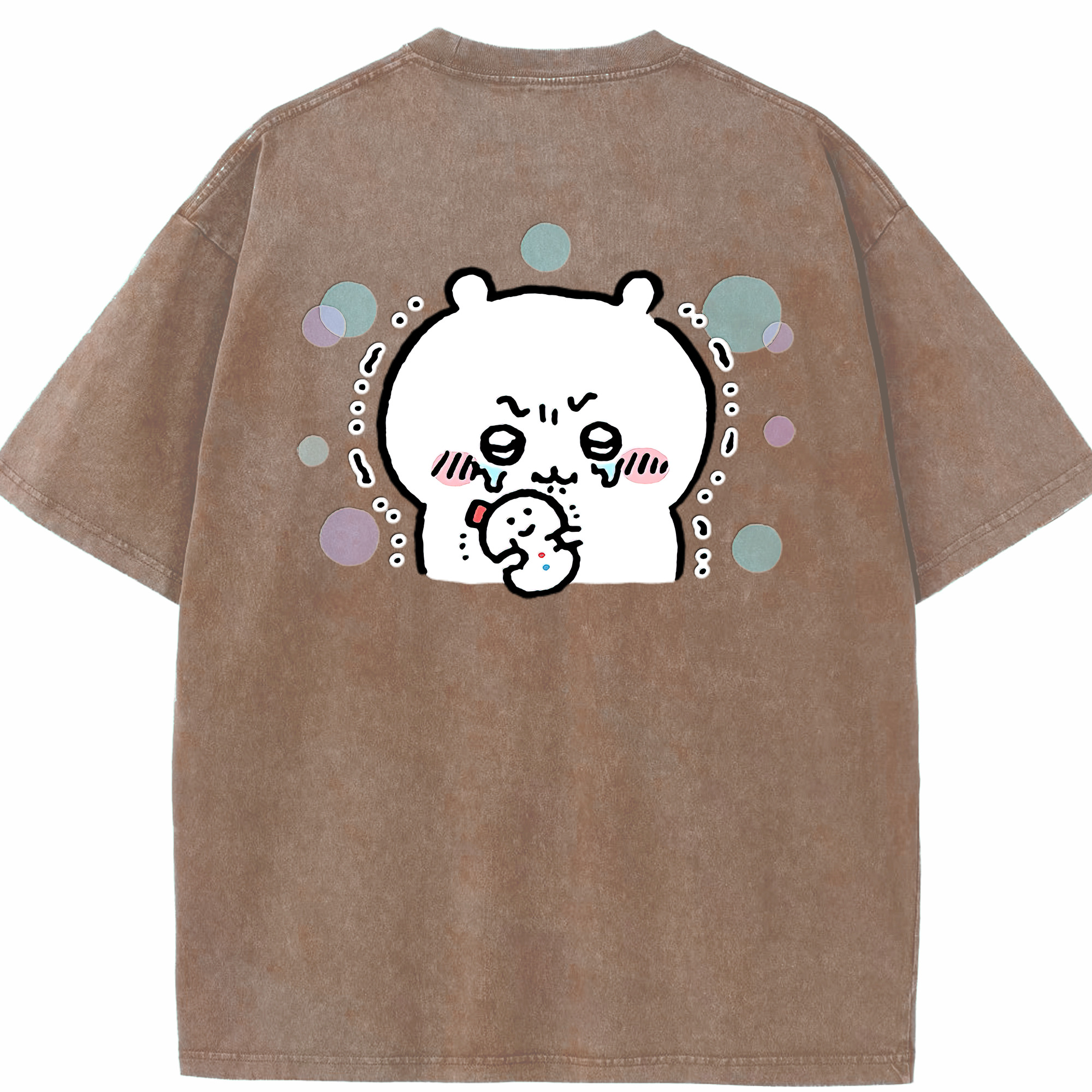 （画像用） ちいかわ ちいかわ Chii-kawa chiikawa 綿100% ヴィンテージ風 半袖Tシャツ（背面プリント）