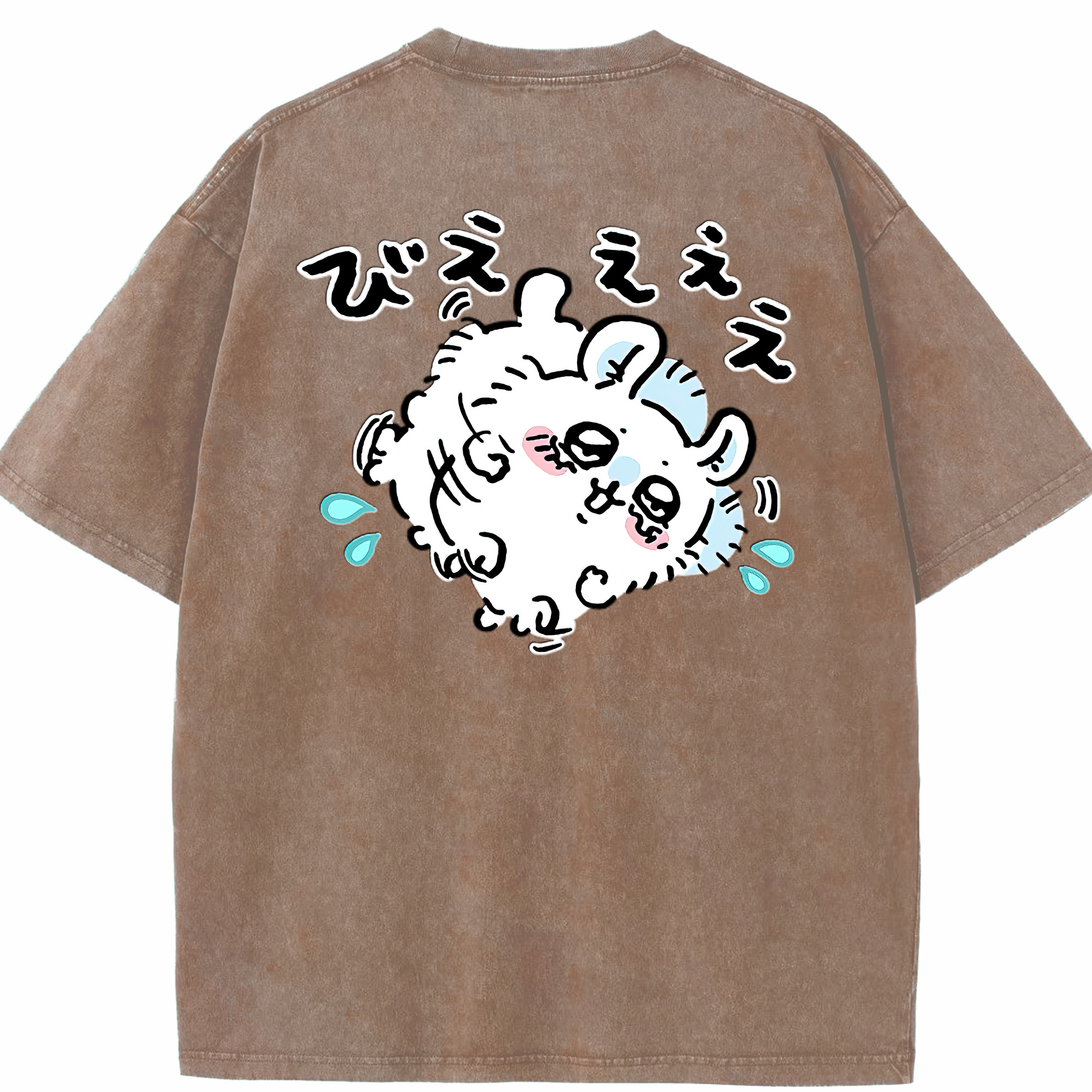 （画像用） ちいかわ モモンガ Chii-kawa Momonga 綿100% ヴィンテージ風 半袖Tシャツ（背面プリント）