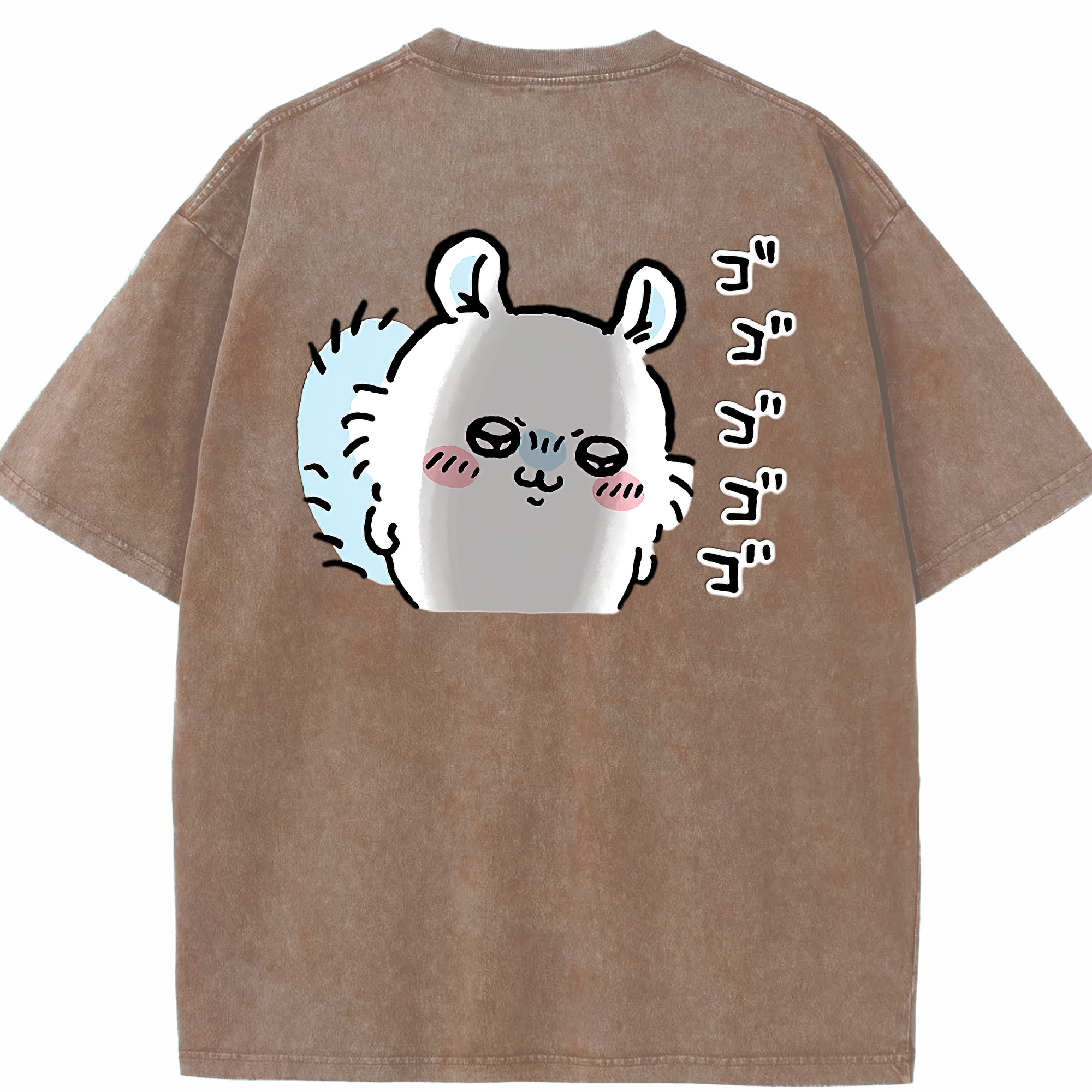 （画像用） ちいかわ モモンガ Chii-kawa Momonga 綿100% ヴィンテージ風 半袖Tシャツ（背面プリント）