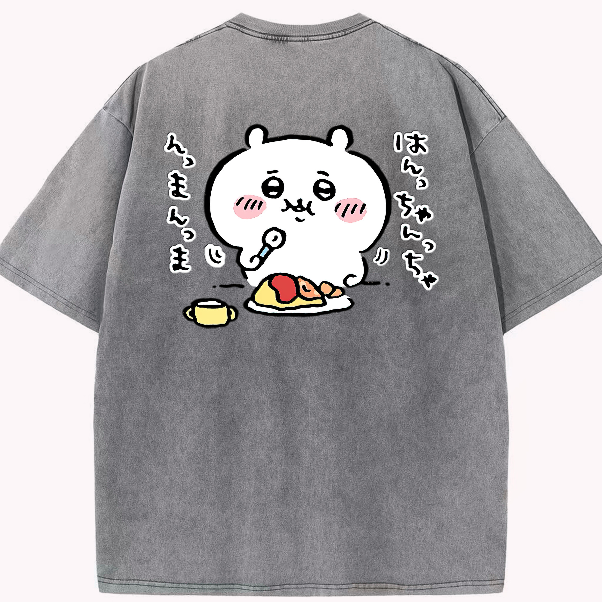 （画像用） ちいかわ ちいかわ Chii-kawa chiikawa 綿100% ヴィンテージ風 半袖Tシャツ（背面プリント）