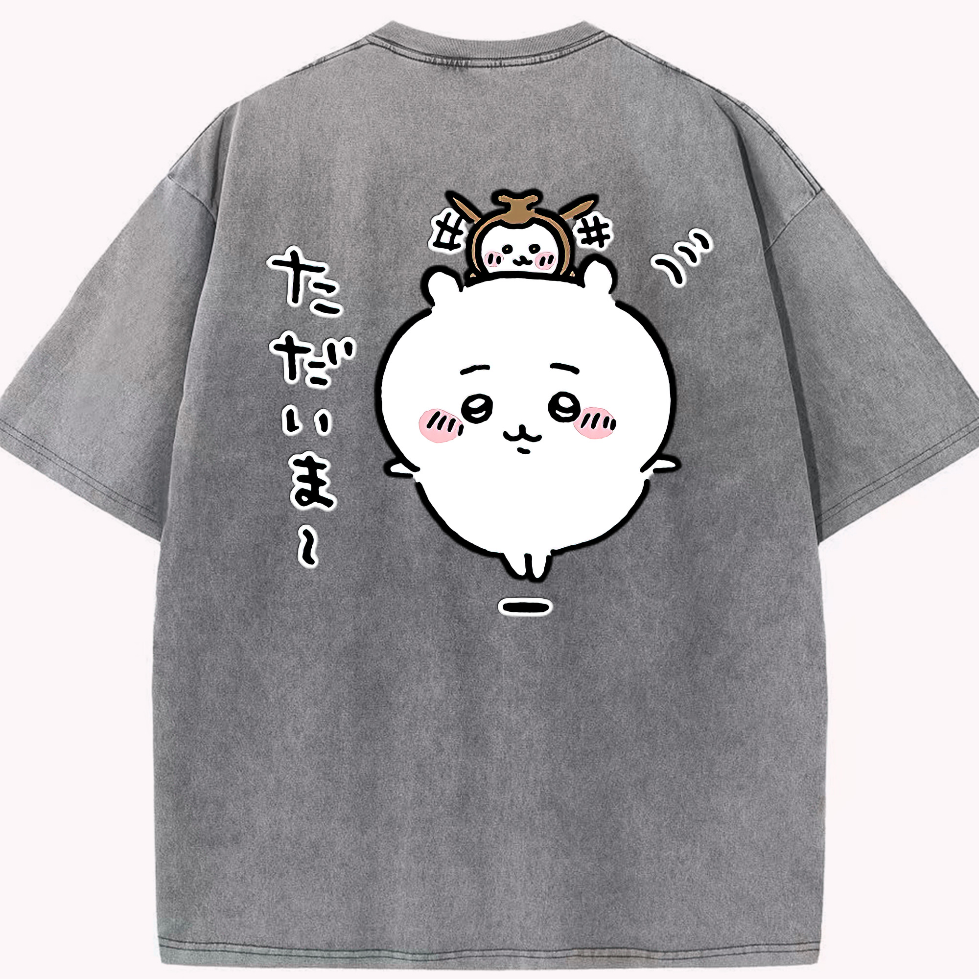 （画像用） ちいかわ ちいかわ Chii-kawa chiikawa 綿100% ヴィンテージ風 半袖Tシャツ（背面プリント）