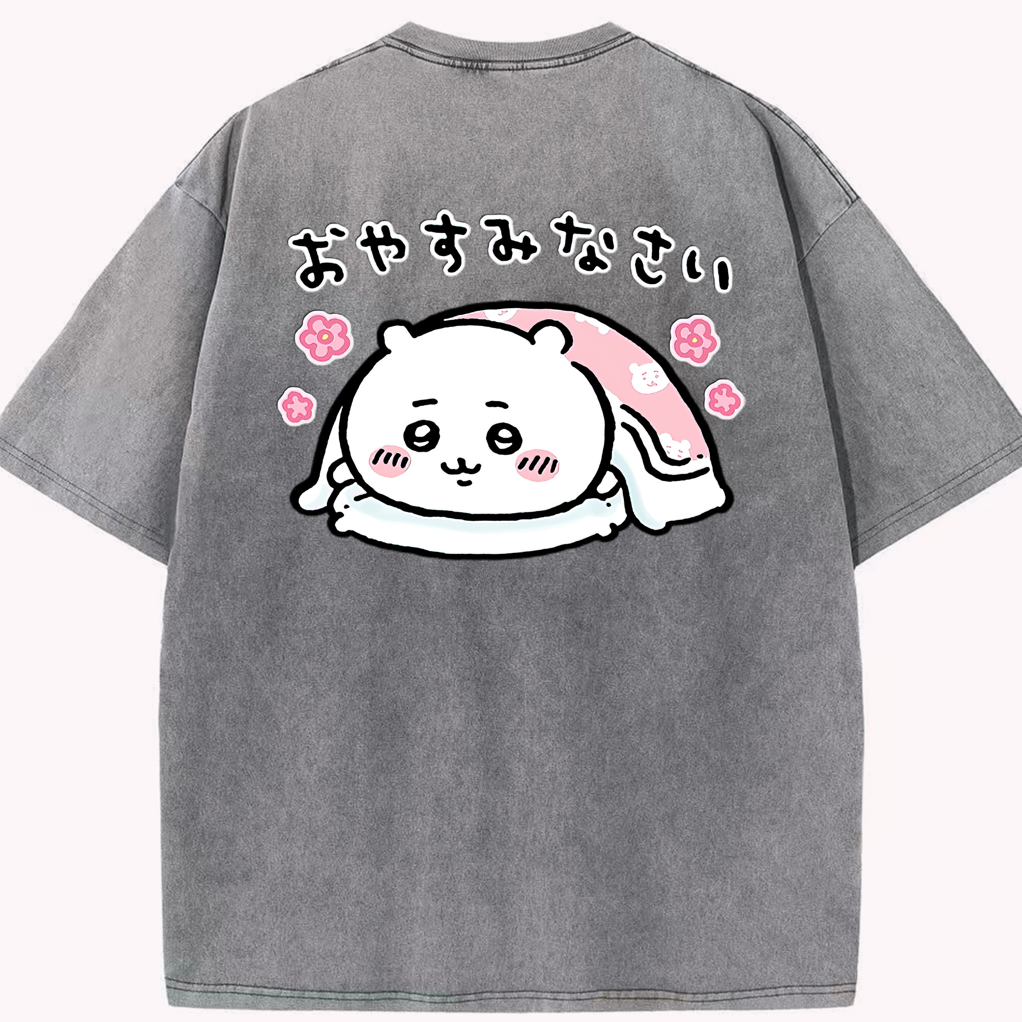 （画像用） ちいかわ ちいかわ Chii-kawa chiikawa 綿100% ヴィンテージ風 半袖Tシャツ（背面プリント）