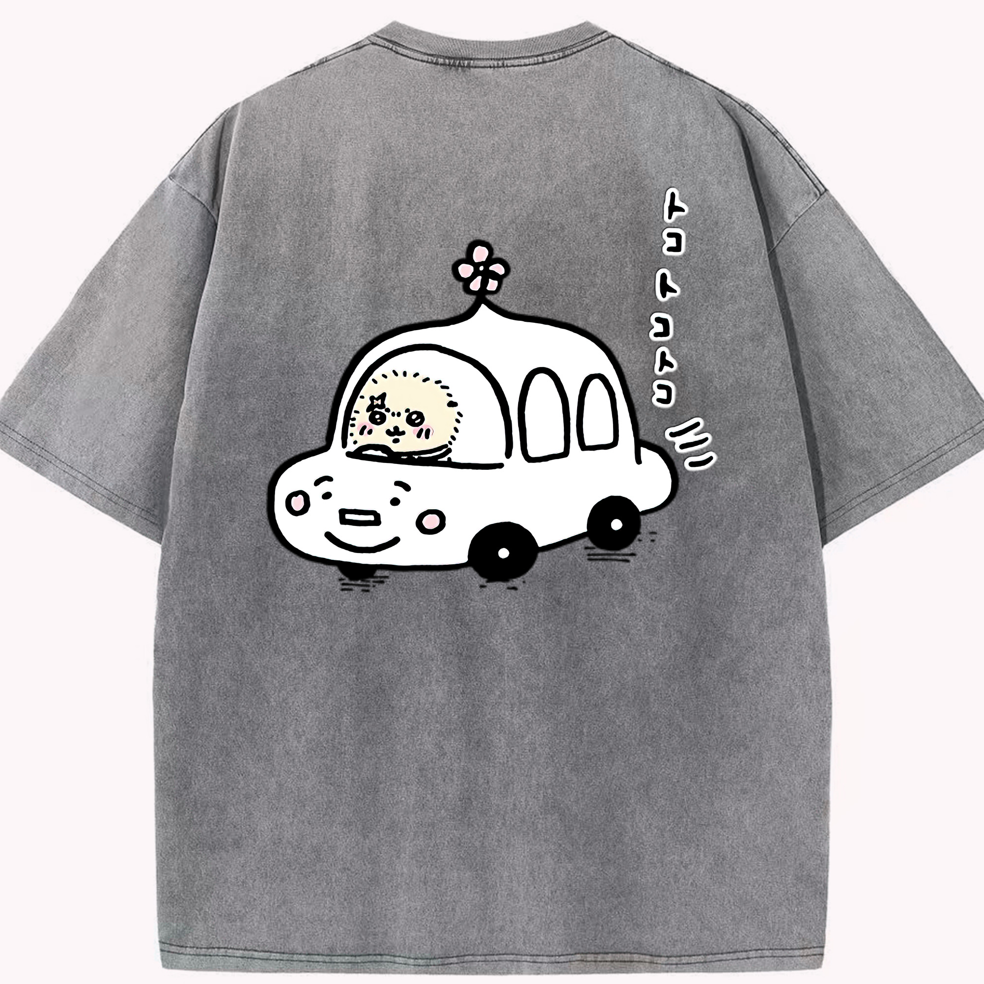 （画像用） ちいかわ ラッコ Chii-kawa Sea otter 綿100% ヴィンテージ風 半袖Tシャツ（背面プリント）