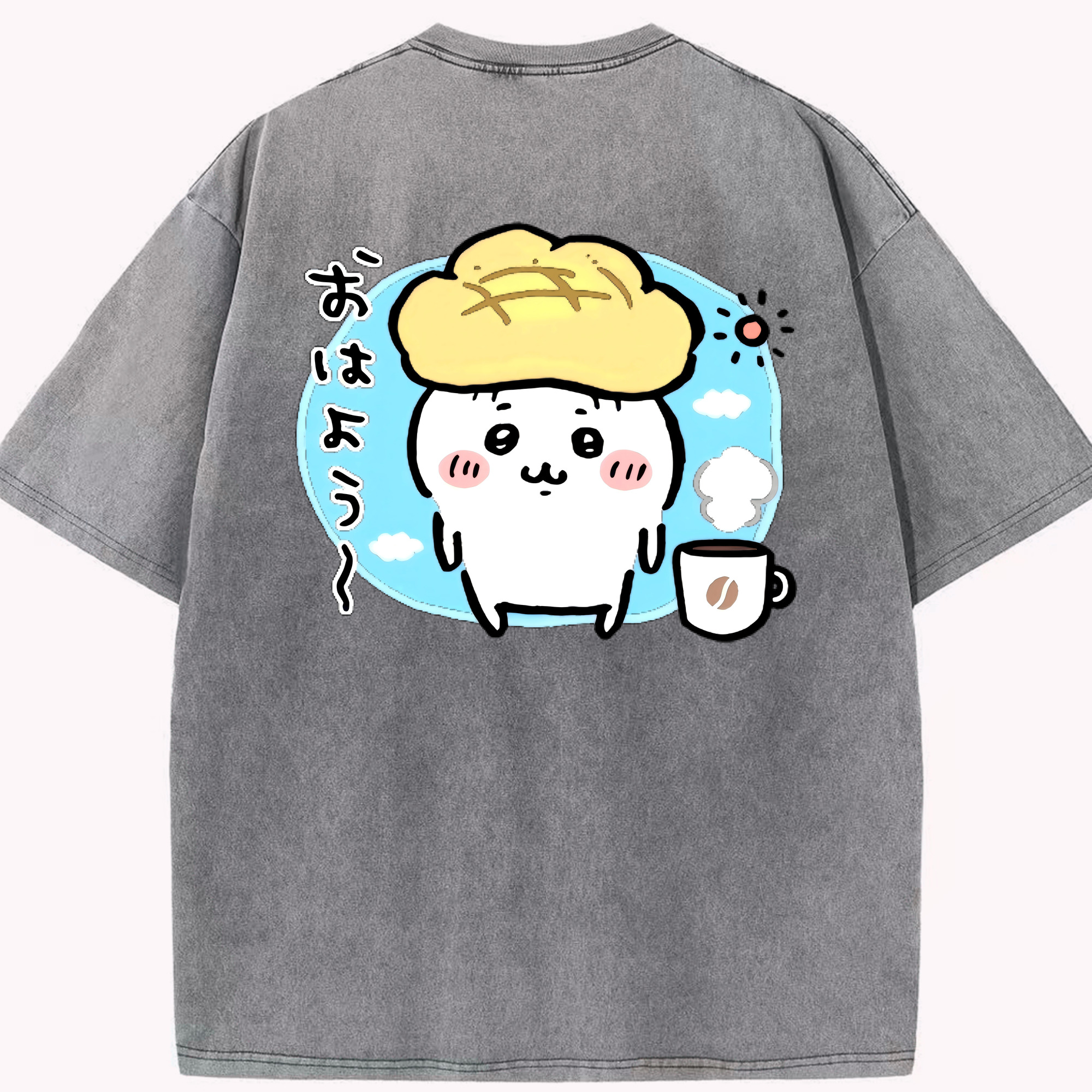 （画像用） ちいかわ ちいかわ Chii-kawa chiikawa 綿100% ヴィンテージ風 半袖Tシャツ（背面プリント）